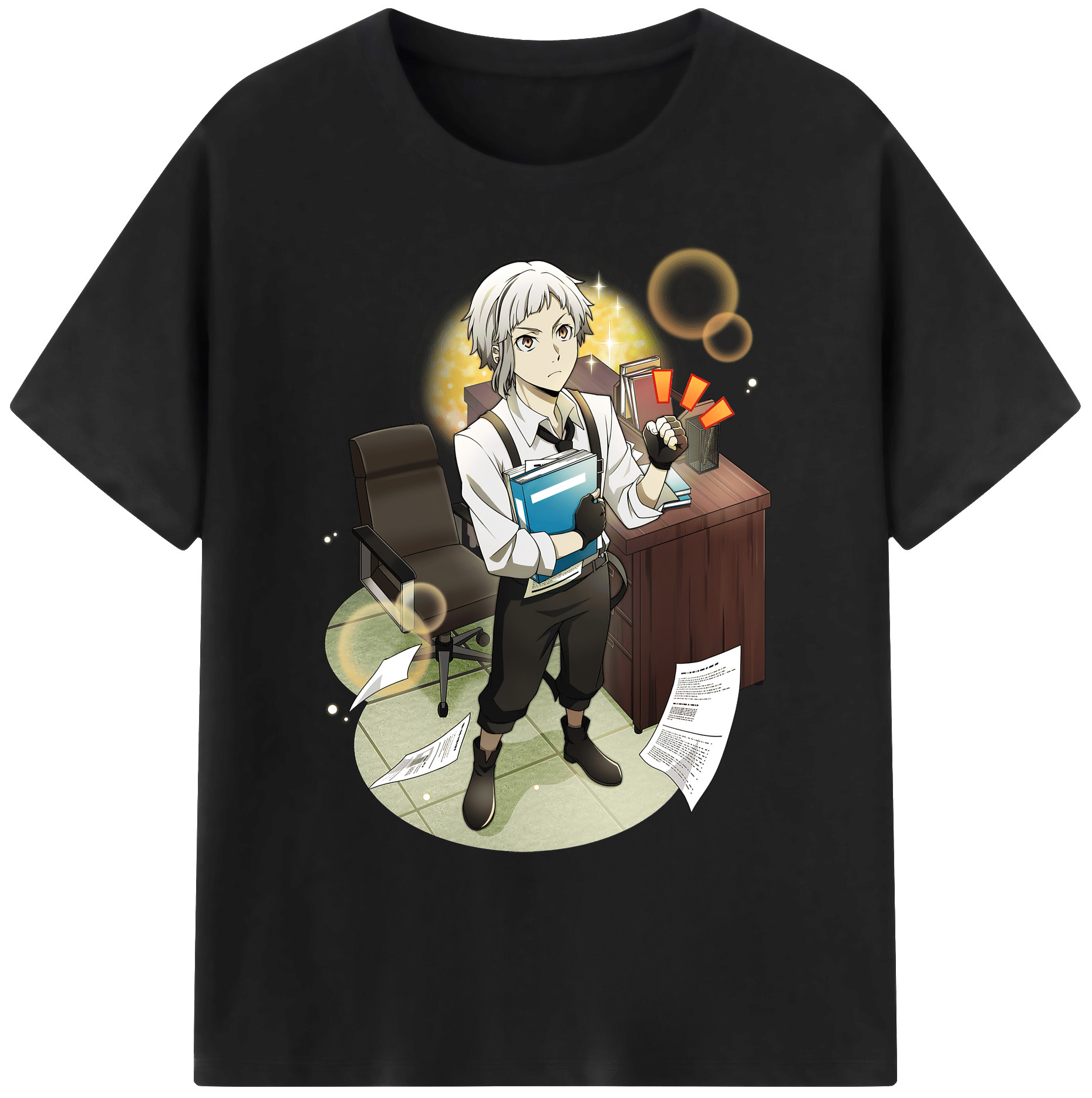 （画像用） 文豪ストレイドッグス Bungo Stray Dogs 綿100％ メンズ半袖Tシャツ｜肌触りやわらか＆通気性