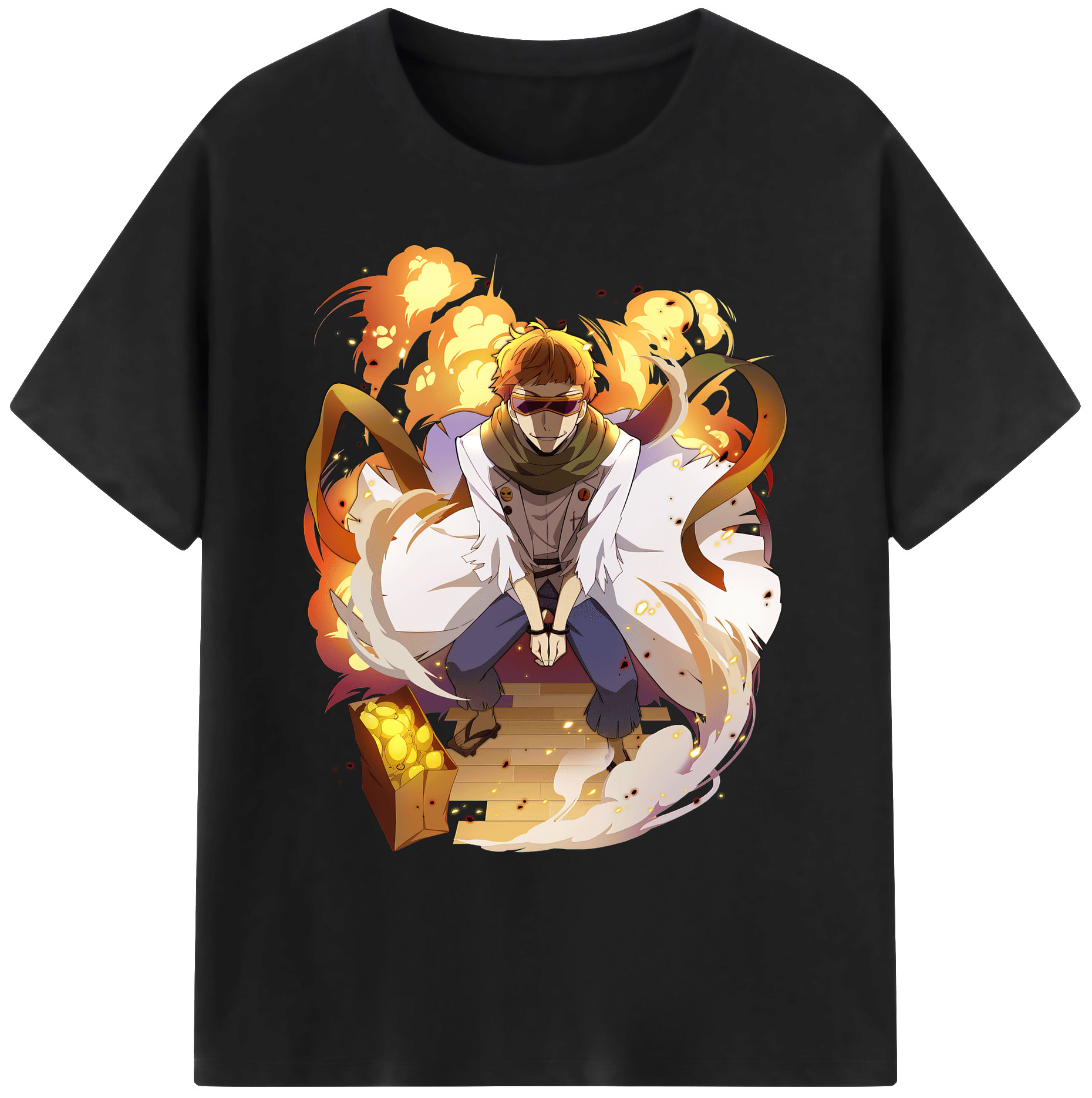 （画像用） 文豪ストレイドッグス Bungo Stray Dogs 綿100％ メンズ半袖Tシャツ｜肌触りやわらか＆通気性