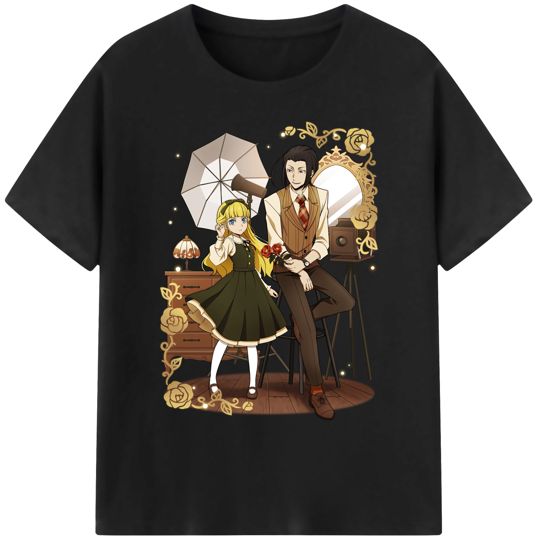 （画像用） 文豪ストレイドッグス Bungo Stray Dogs 綿100％ メンズ半袖Tシャツ｜肌触りやわらか＆通気性