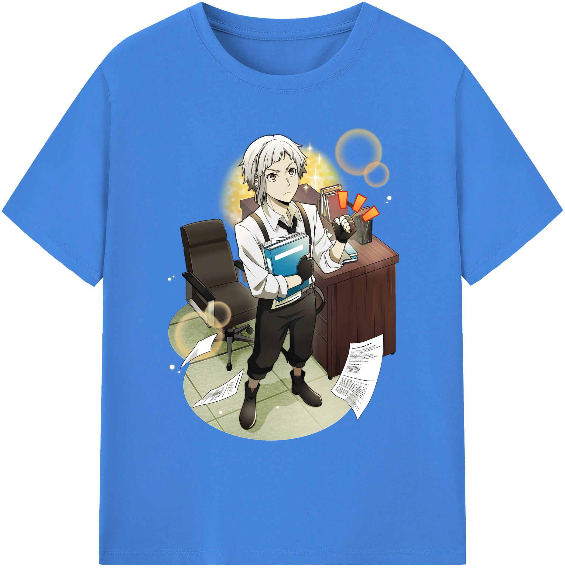 （画像用） 文豪ストレイドッグス Bungo Stray Dogs 綿100％ メンズ半袖Tシャツ｜肌触りやわらか＆通気性