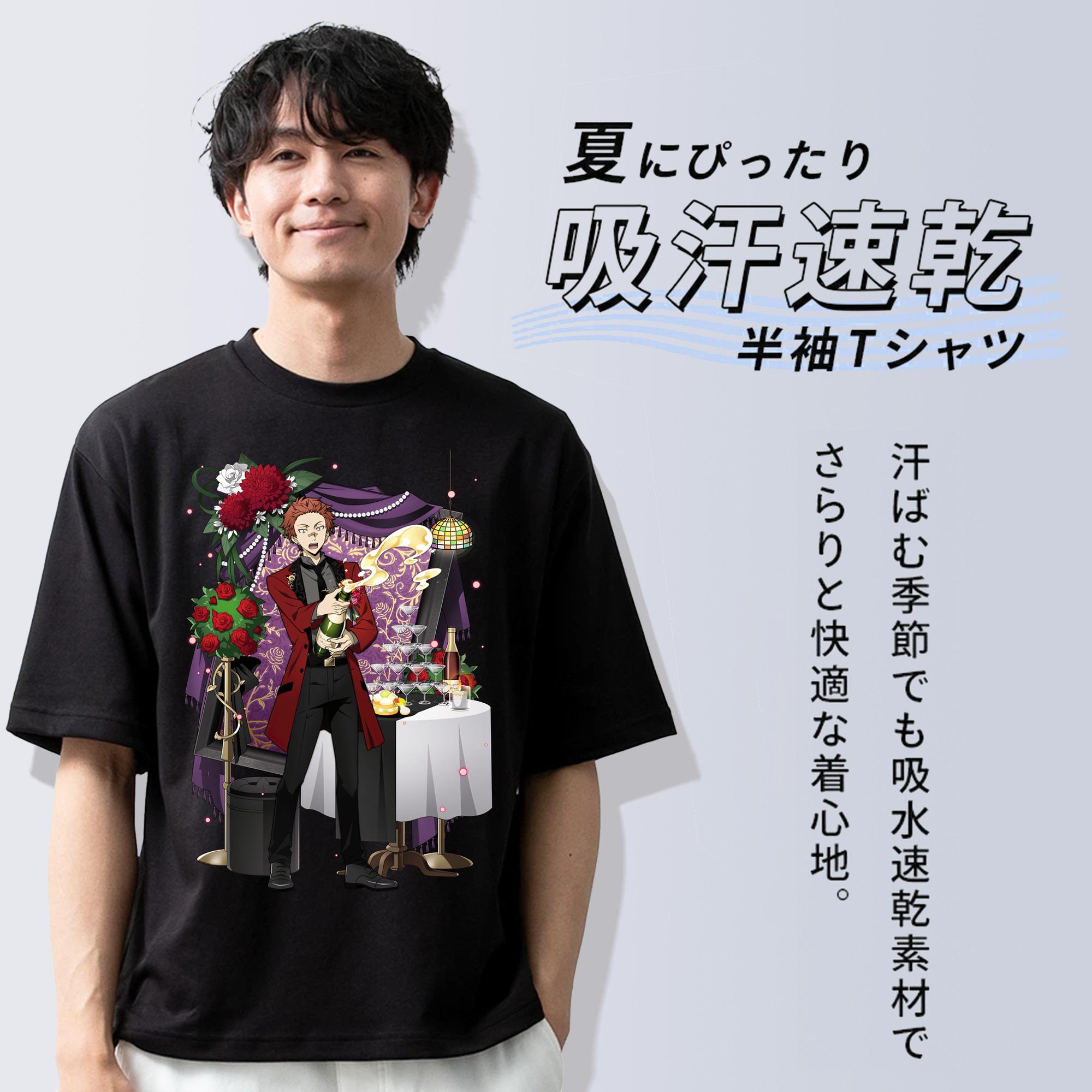 文豪ストレイドッグス Bungo Stray Dogs 綿100％ メンズ半袖Tシャツ｜肌触りやわらか＆通気性