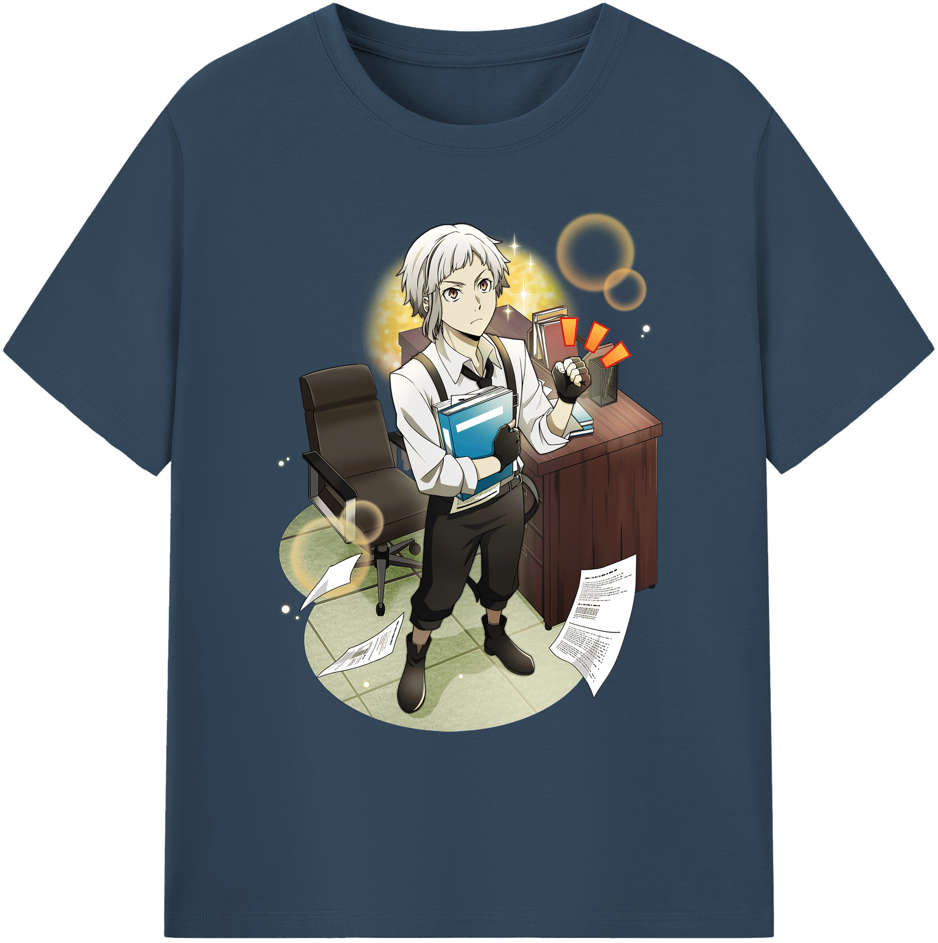 （画像用） 文豪ストレイドッグス Bungo Stray Dogs 綿100％ メンズ半袖Tシャツ｜肌触りやわらか＆通気性