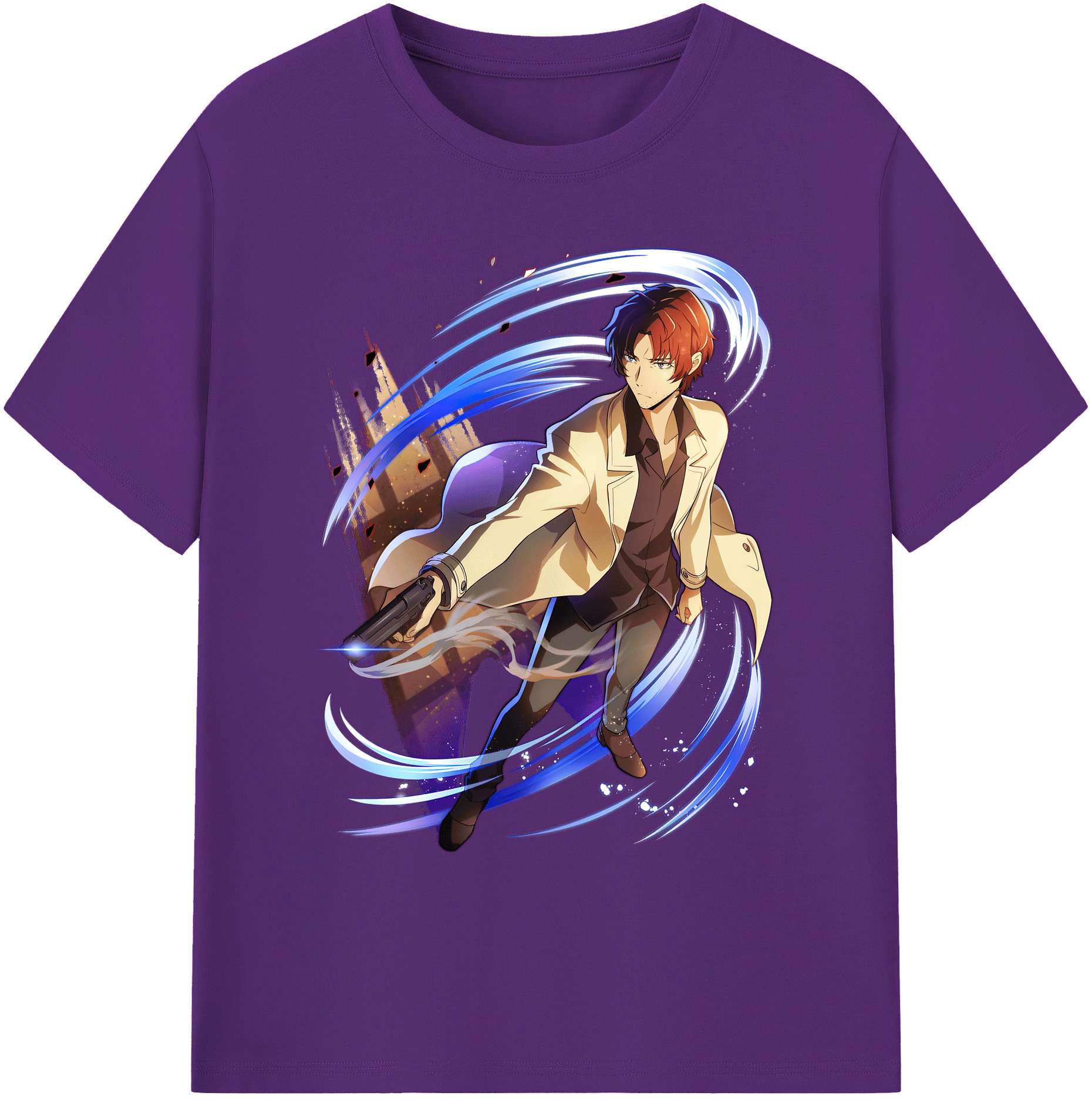 （画像用） 文豪ストレイドッグス Bungo Stray Dogs 綿100％ メンズ半袖Tシャツ｜肌触りやわらか＆通気性