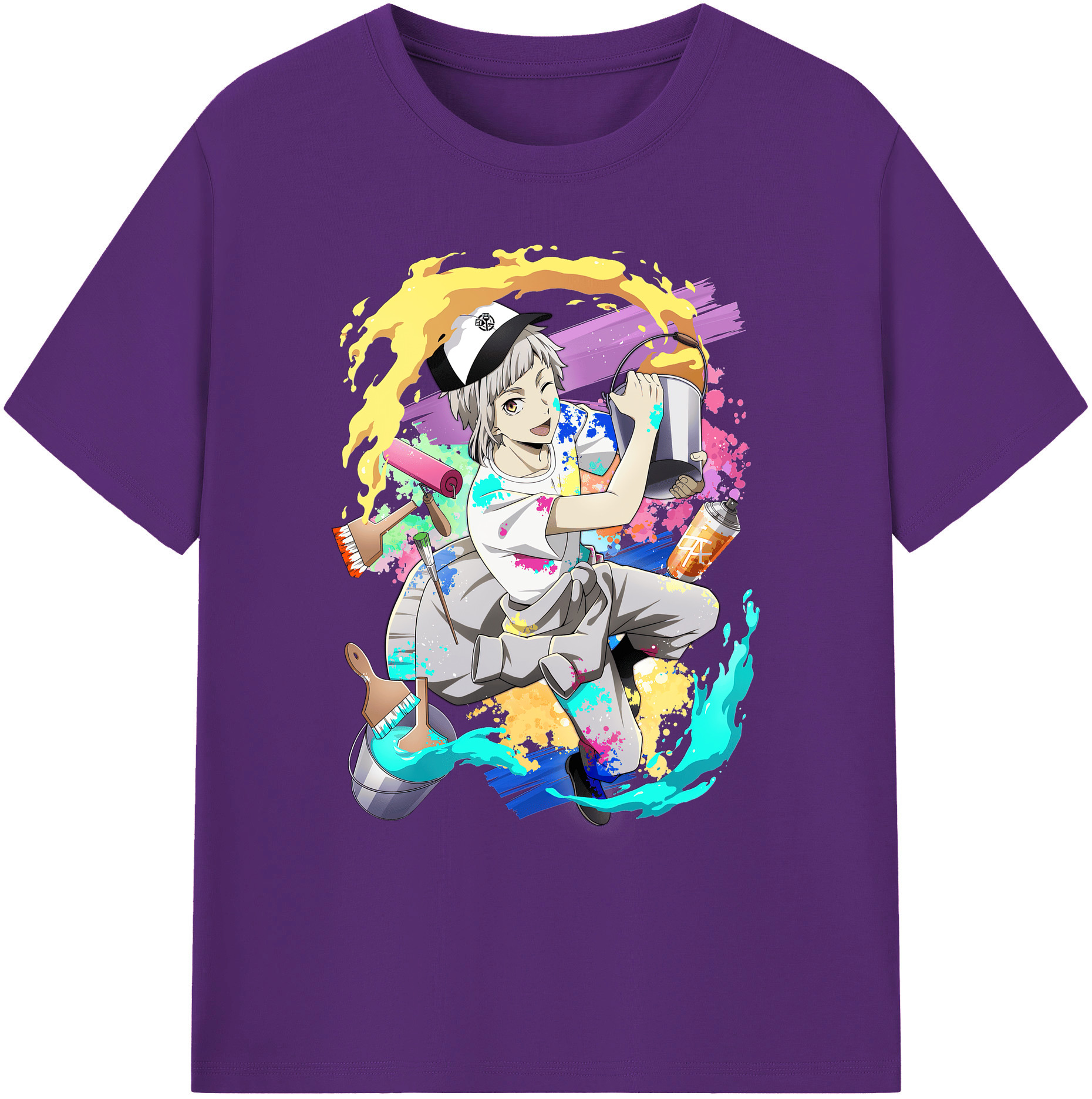（画像用） 文豪ストレイドッグス Bungo Stray Dogs 綿100％ メンズ半袖Tシャツ｜肌触りやわらか＆通気性