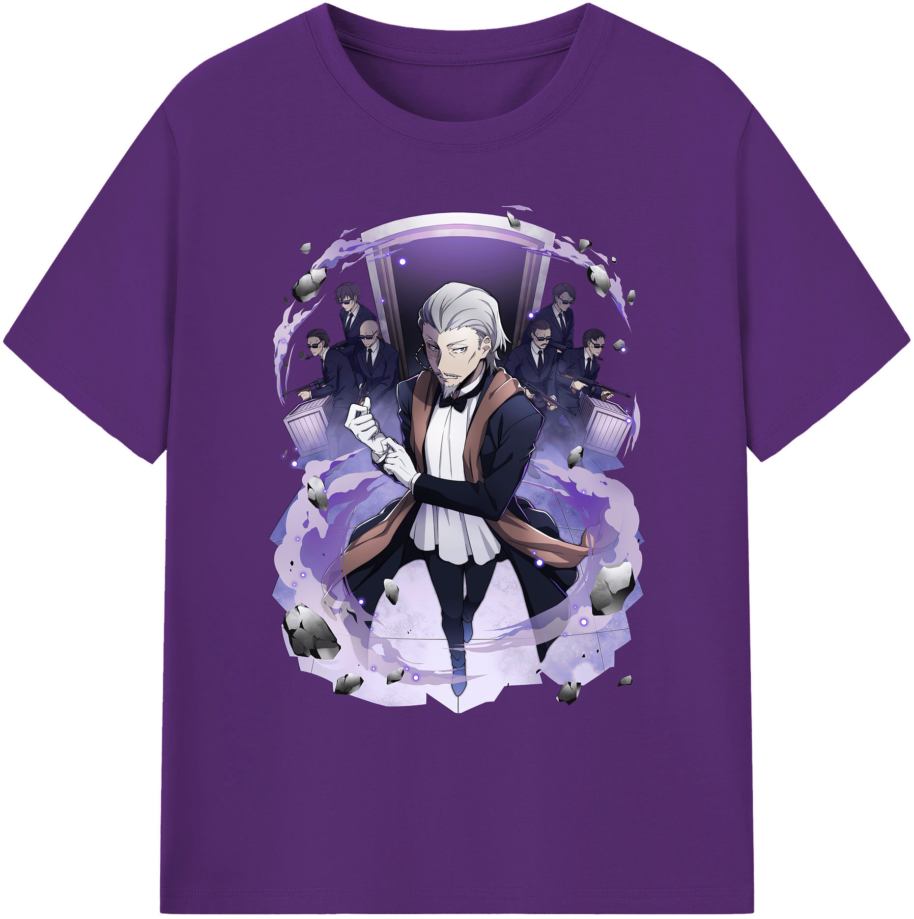 （画像用） 文豪ストレイドッグス Bungo Stray Dogs 綿100％ メンズ半袖Tシャツ｜肌触りやわらか＆通気性