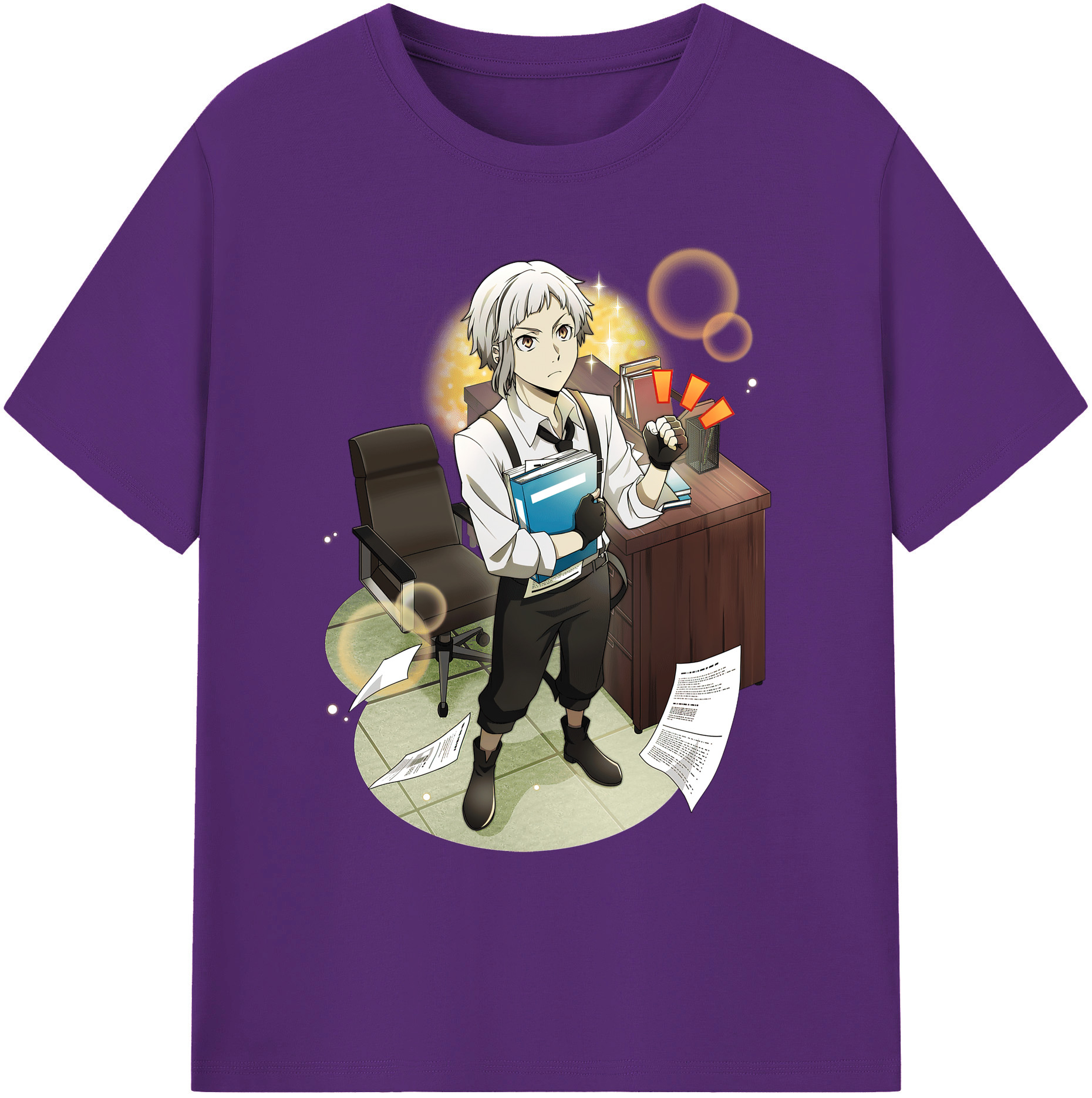 （画像用） 文豪ストレイドッグス Bungo Stray Dogs 綿100％ メンズ半袖Tシャツ｜肌触りやわらか＆通気性