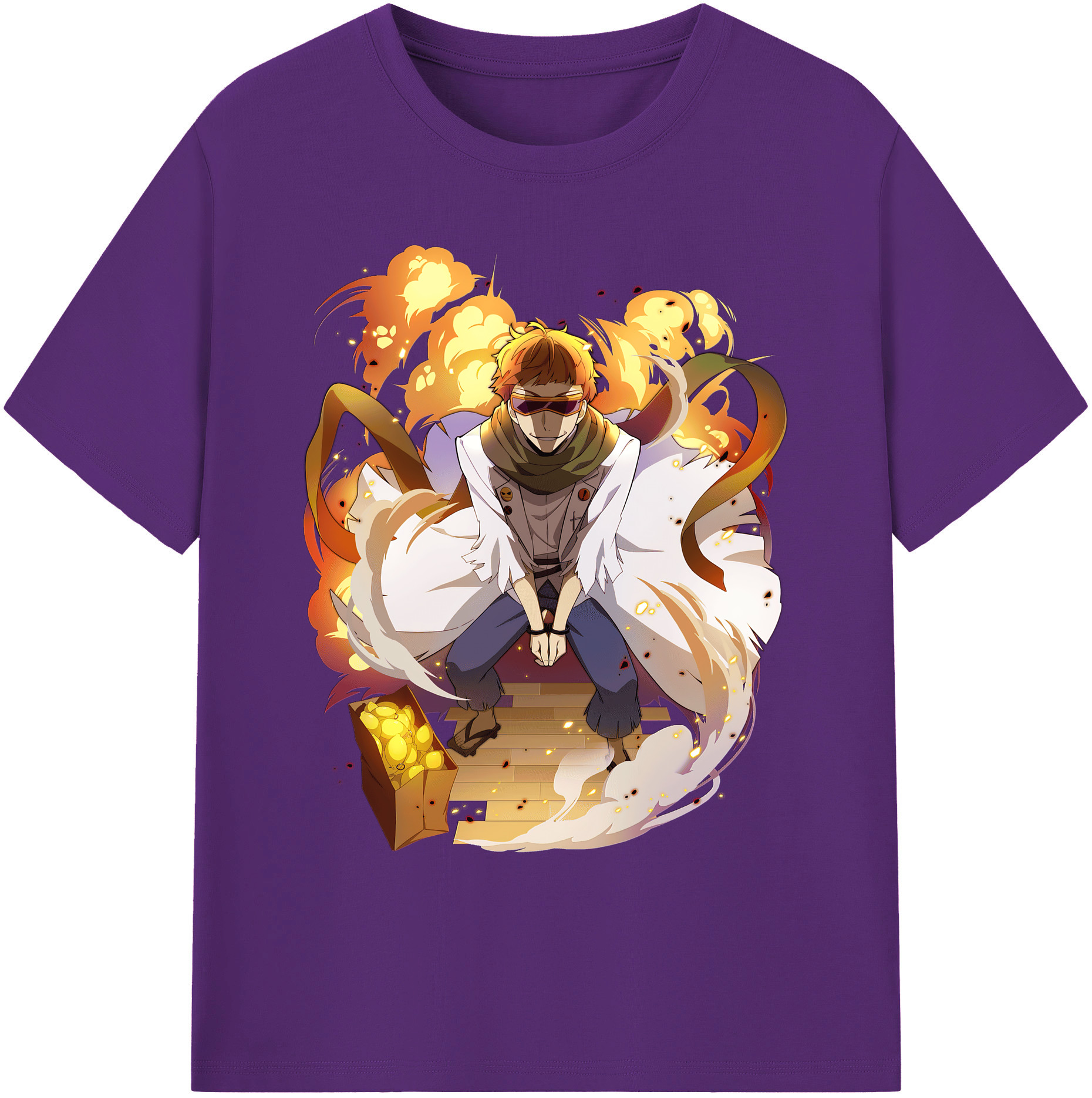 （画像用） 文豪ストレイドッグス Bungo Stray Dogs 綿100％ メンズ半袖Tシャツ｜肌触りやわらか＆通気性