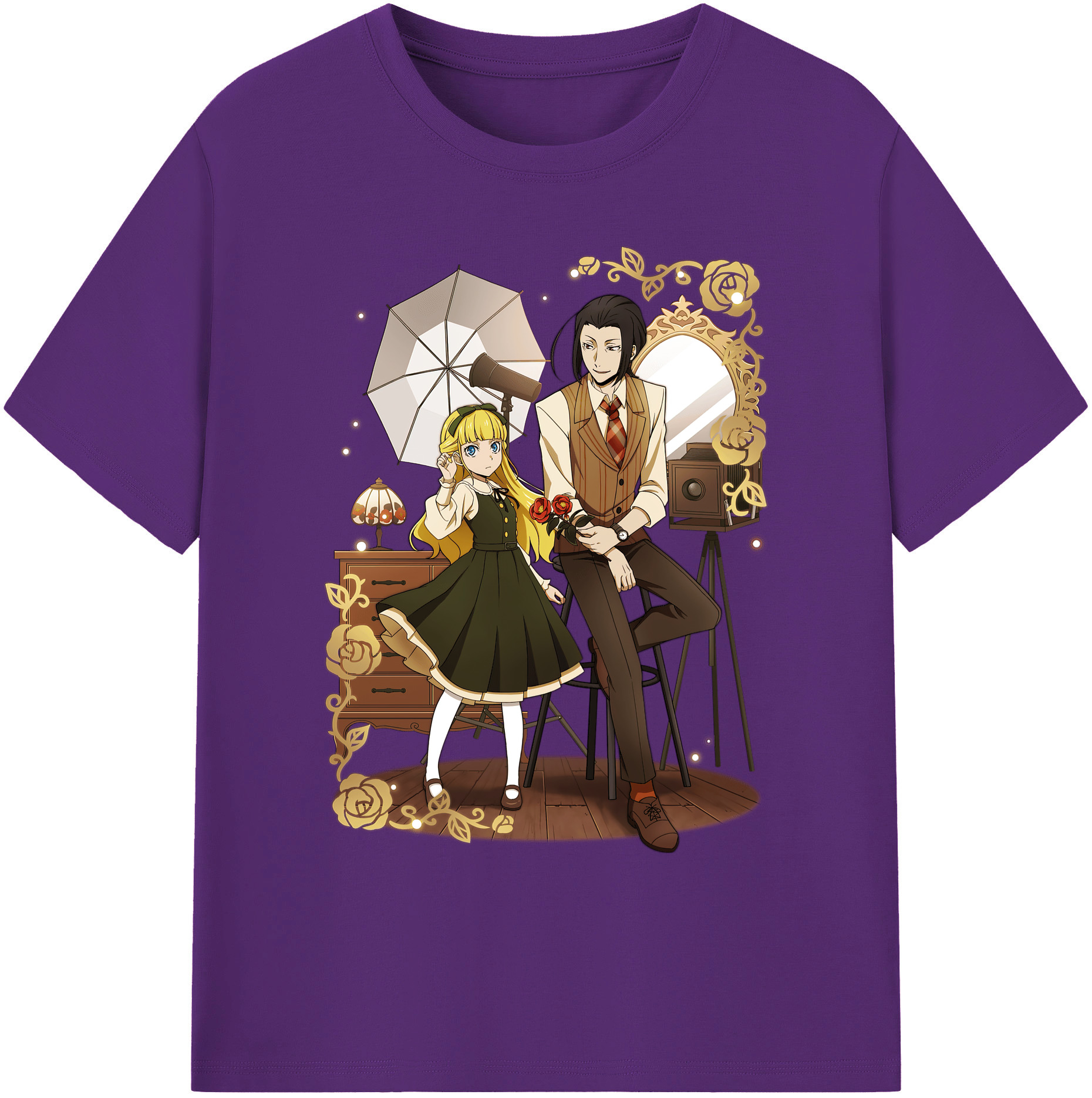 （画像用） 文豪ストレイドッグス Bungo Stray Dogs 綿100％ メンズ半袖Tシャツ｜肌触りやわらか＆通気性