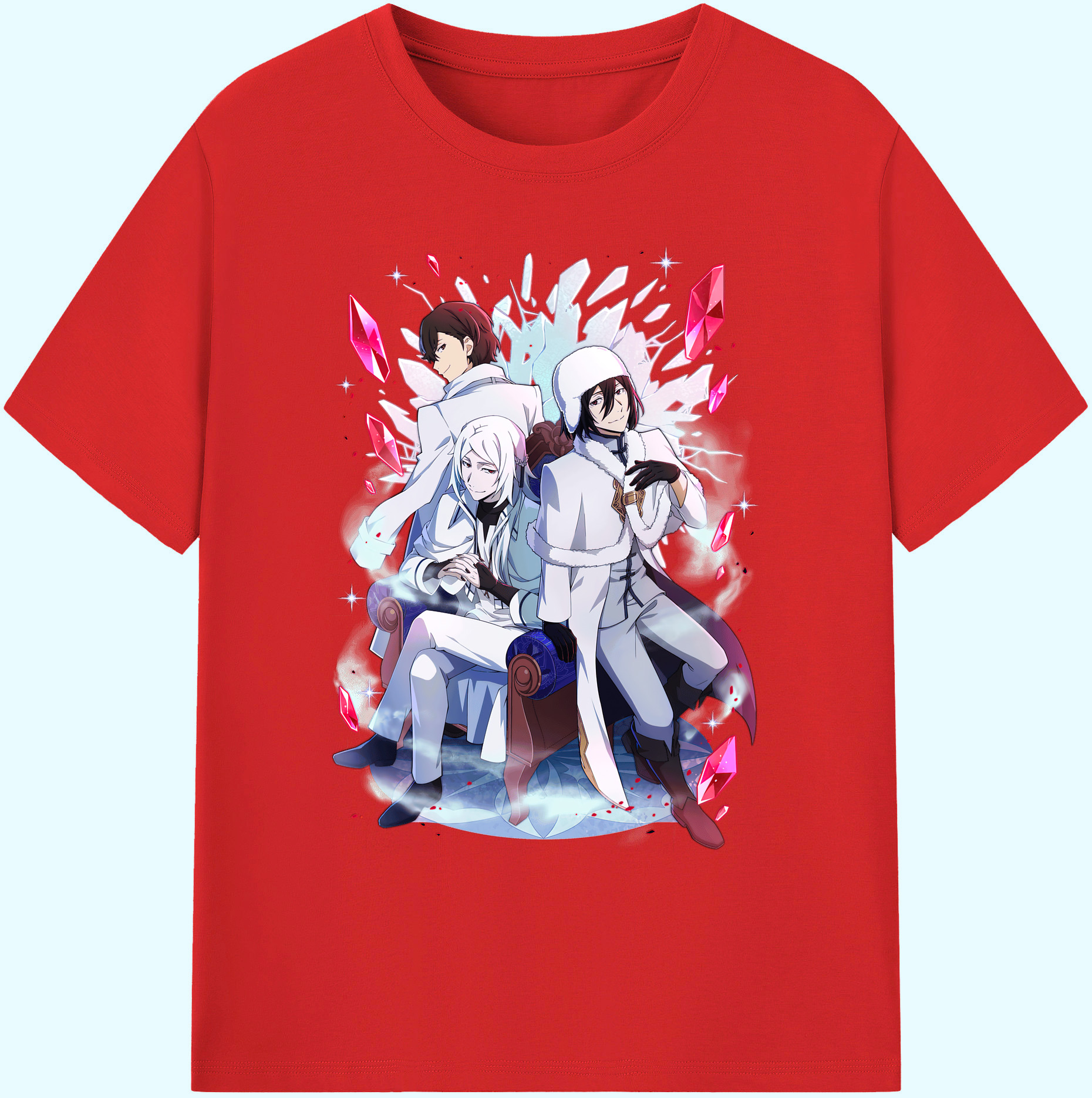 （画像用） 文豪ストレイドッグス Bungo Stray Dogs 綿100％ メンズ半袖Tシャツ｜肌触りやわらか＆通気性
