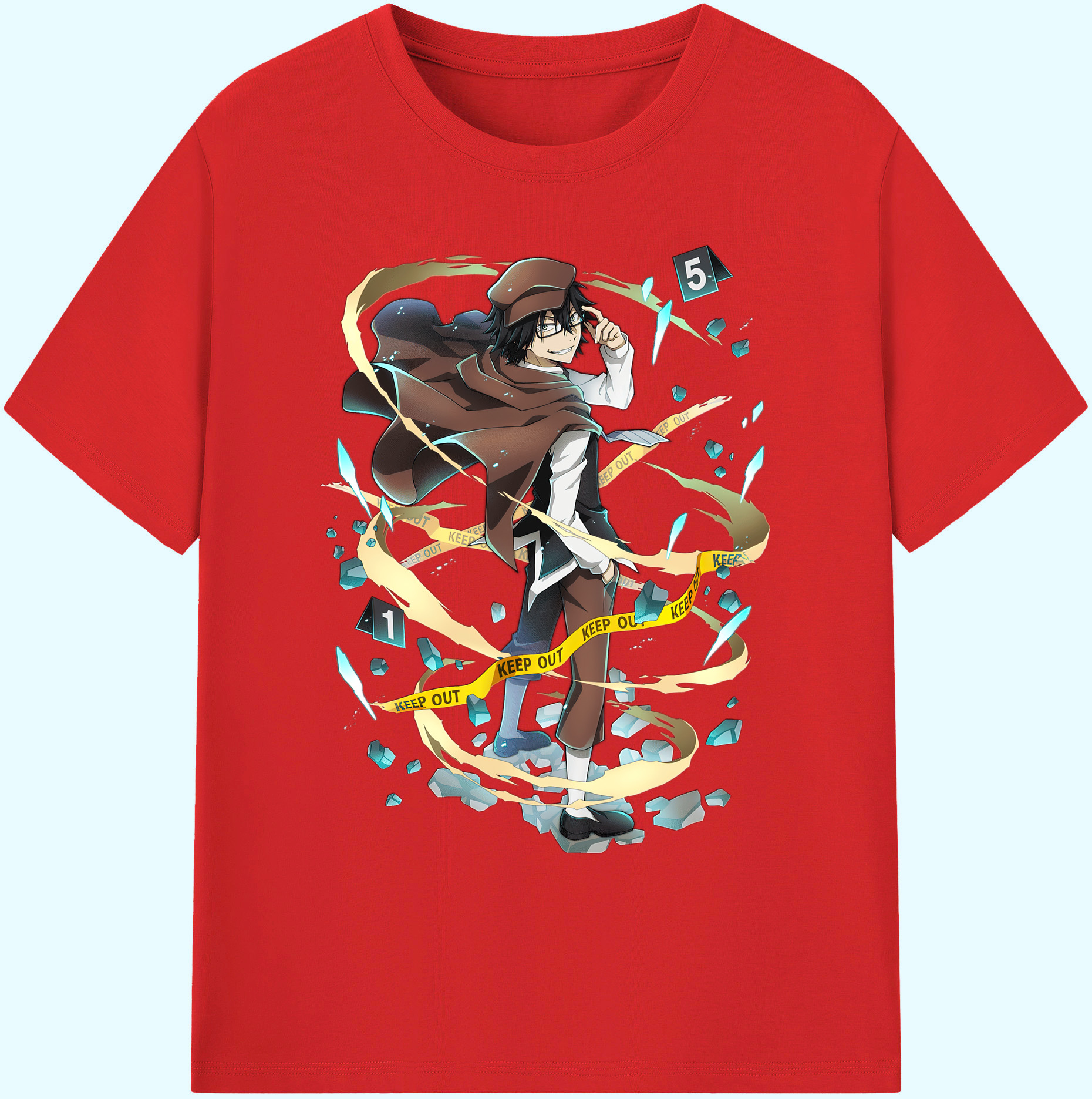 （画像用） 文豪ストレイドッグス Bungo Stray Dogs 綿100％ メンズ半袖Tシャツ｜肌触りやわらか＆通気性