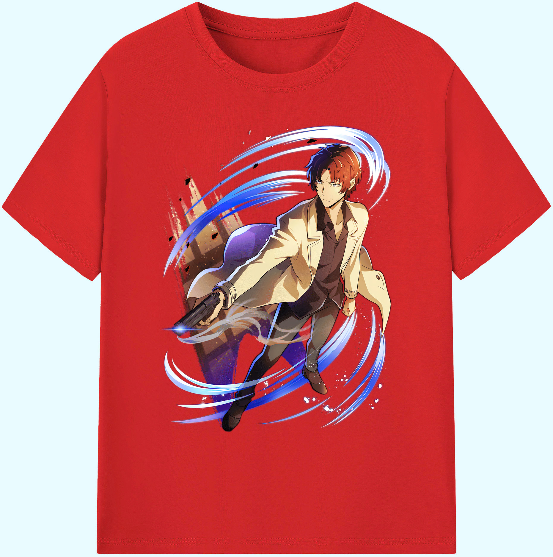 （画像用） 文豪ストレイドッグス Bungo Stray Dogs 綿100％ メンズ半袖Tシャツ｜肌触りやわらか＆通気性