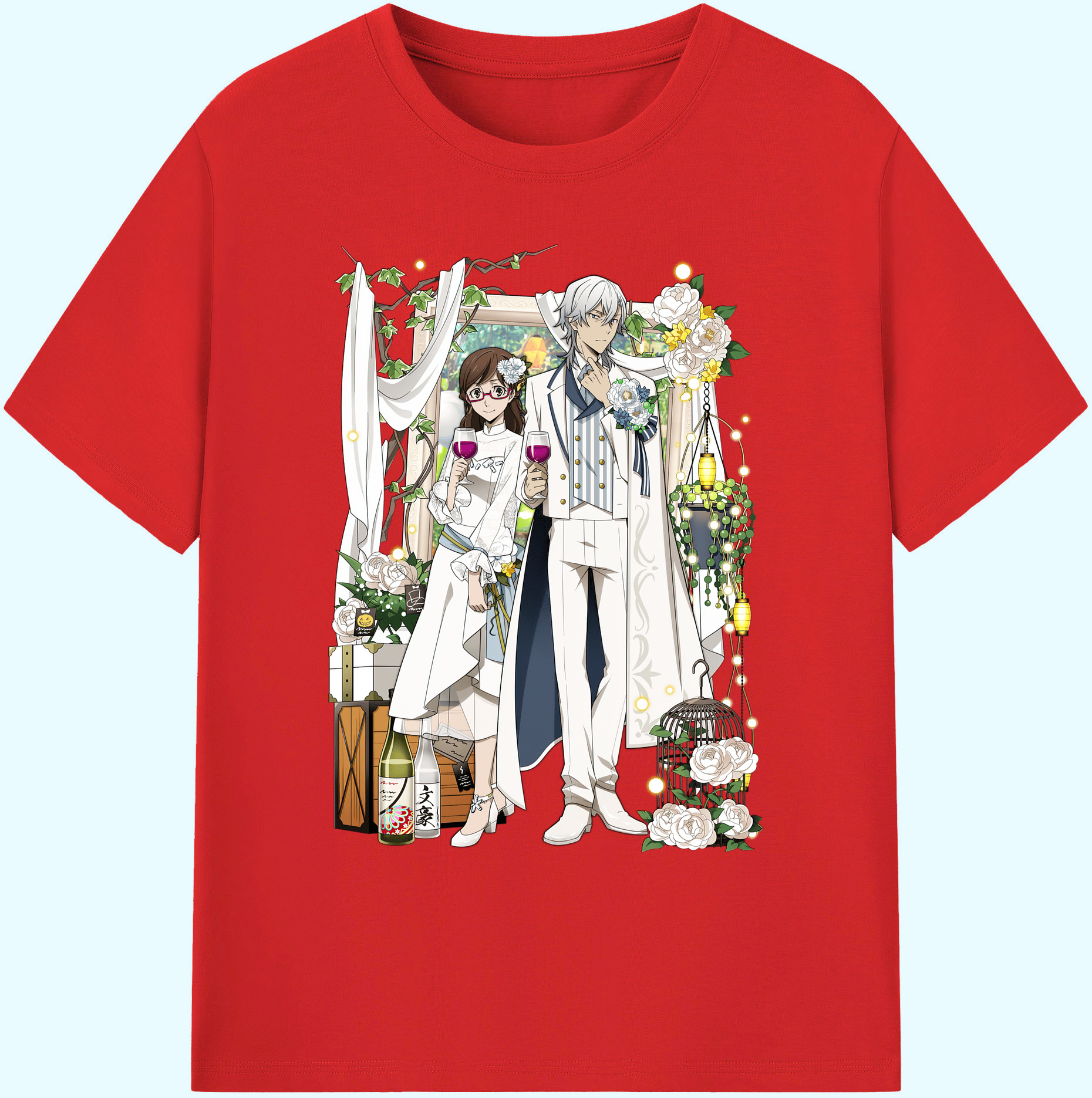 （画像用） 文豪ストレイドッグス Bungo Stray Dogs 綿100％ メンズ半袖Tシャツ｜肌触りやわらか＆通気性