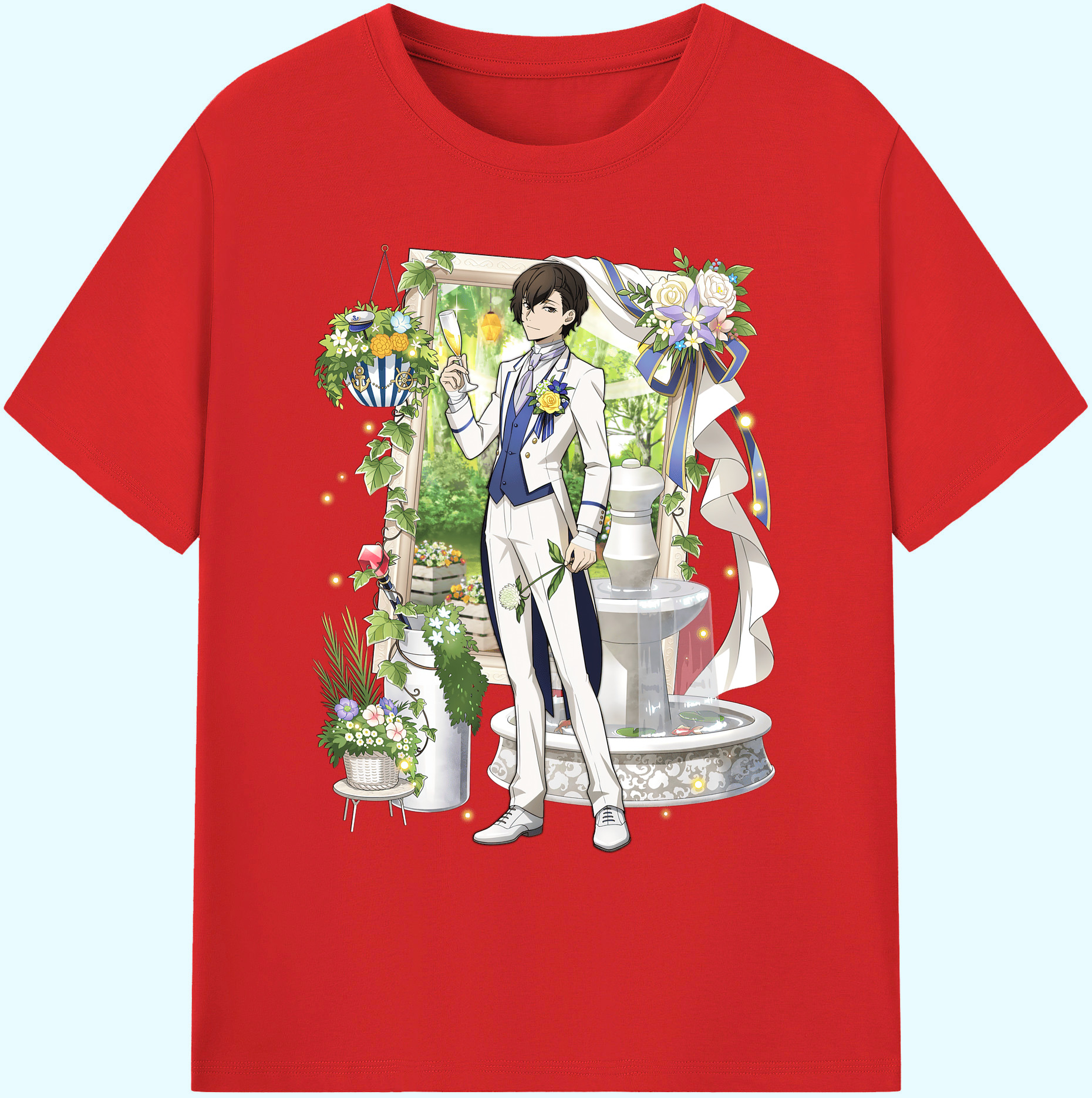 （画像用） 文豪ストレイドッグス Bungo Stray Dogs 綿100％ メンズ半袖Tシャツ｜肌触りやわらか＆通気性