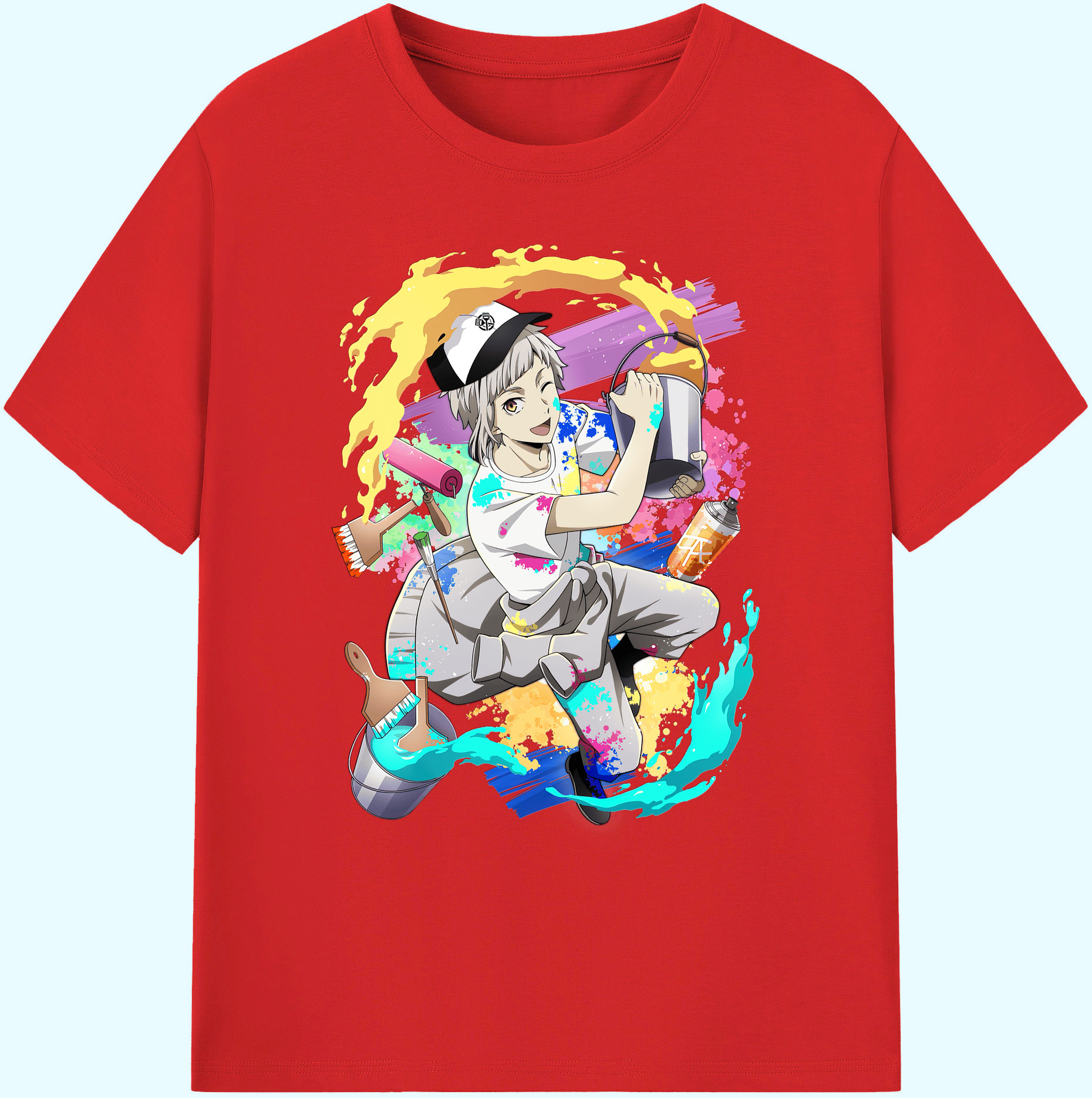 （画像用） 文豪ストレイドッグス Bungo Stray Dogs 綿100％ メンズ半袖Tシャツ｜肌触りやわらか＆通気性