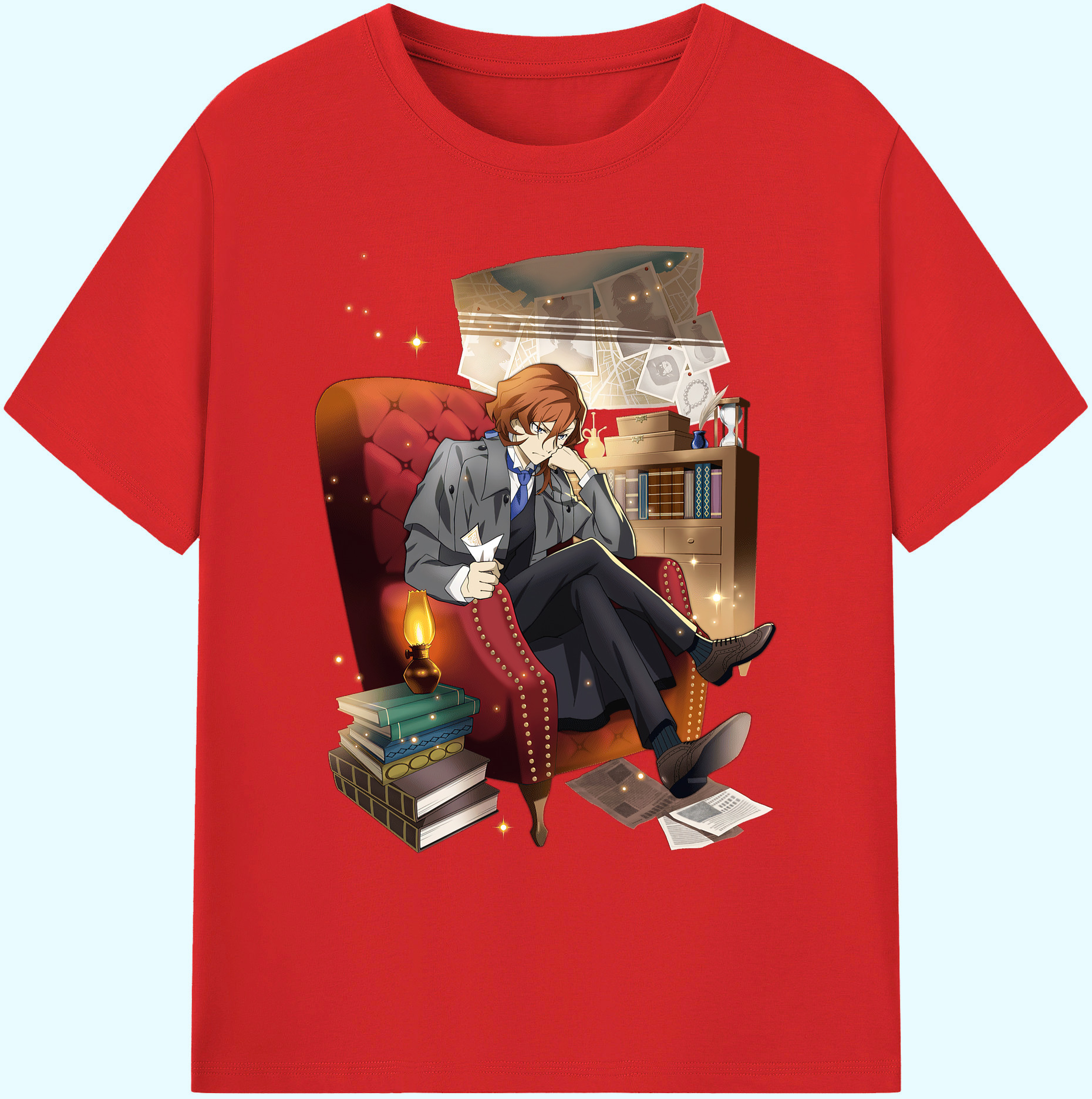 （画像用） 文豪ストレイドッグス Bungo Stray Dogs 綿100％ メンズ半袖Tシャツ｜肌触りやわらか＆通気性