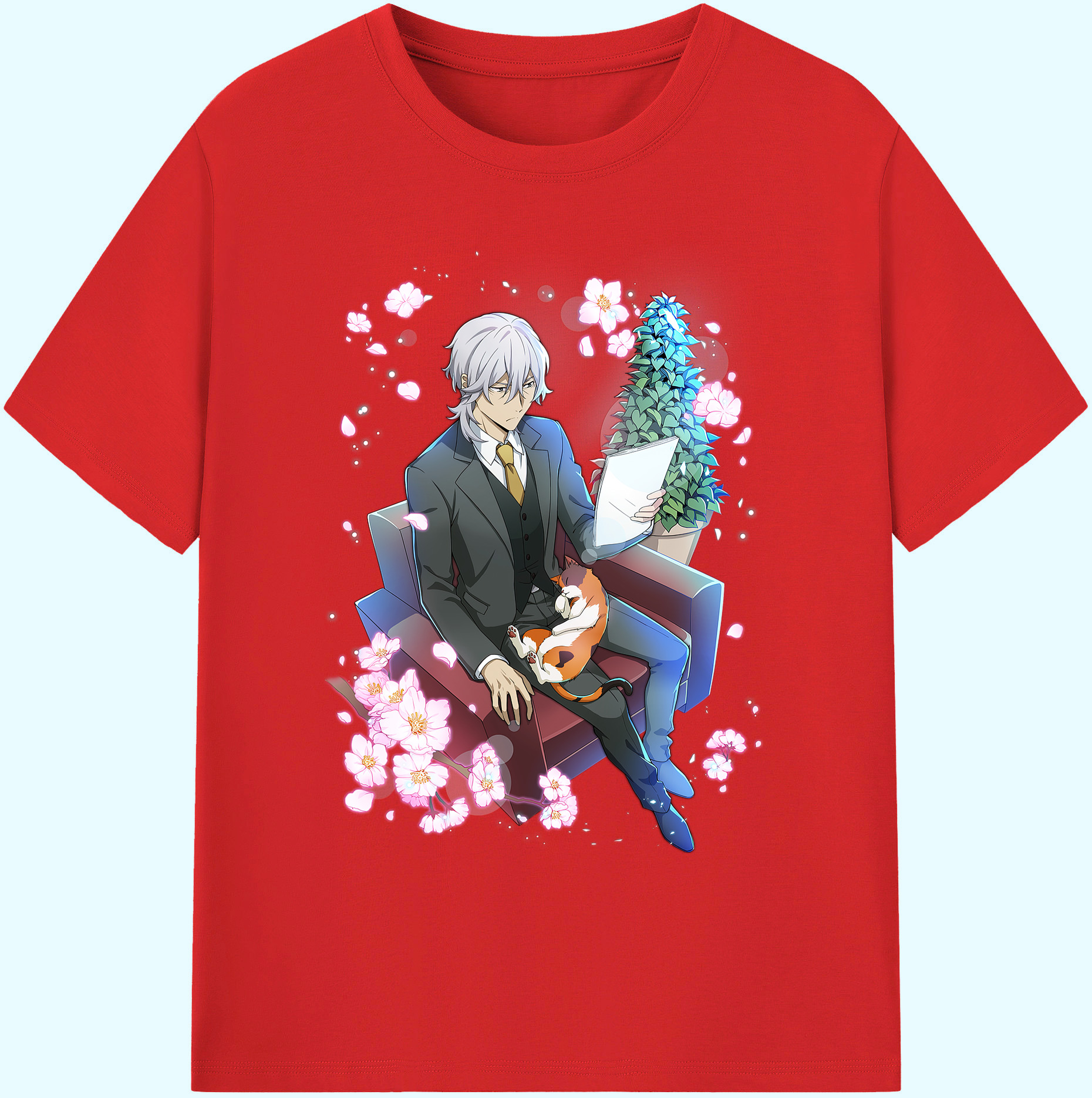 （画像用） 文豪ストレイドッグス Bungo Stray Dogs 綿100％ メンズ半袖Tシャツ｜肌触りやわらか＆通気性