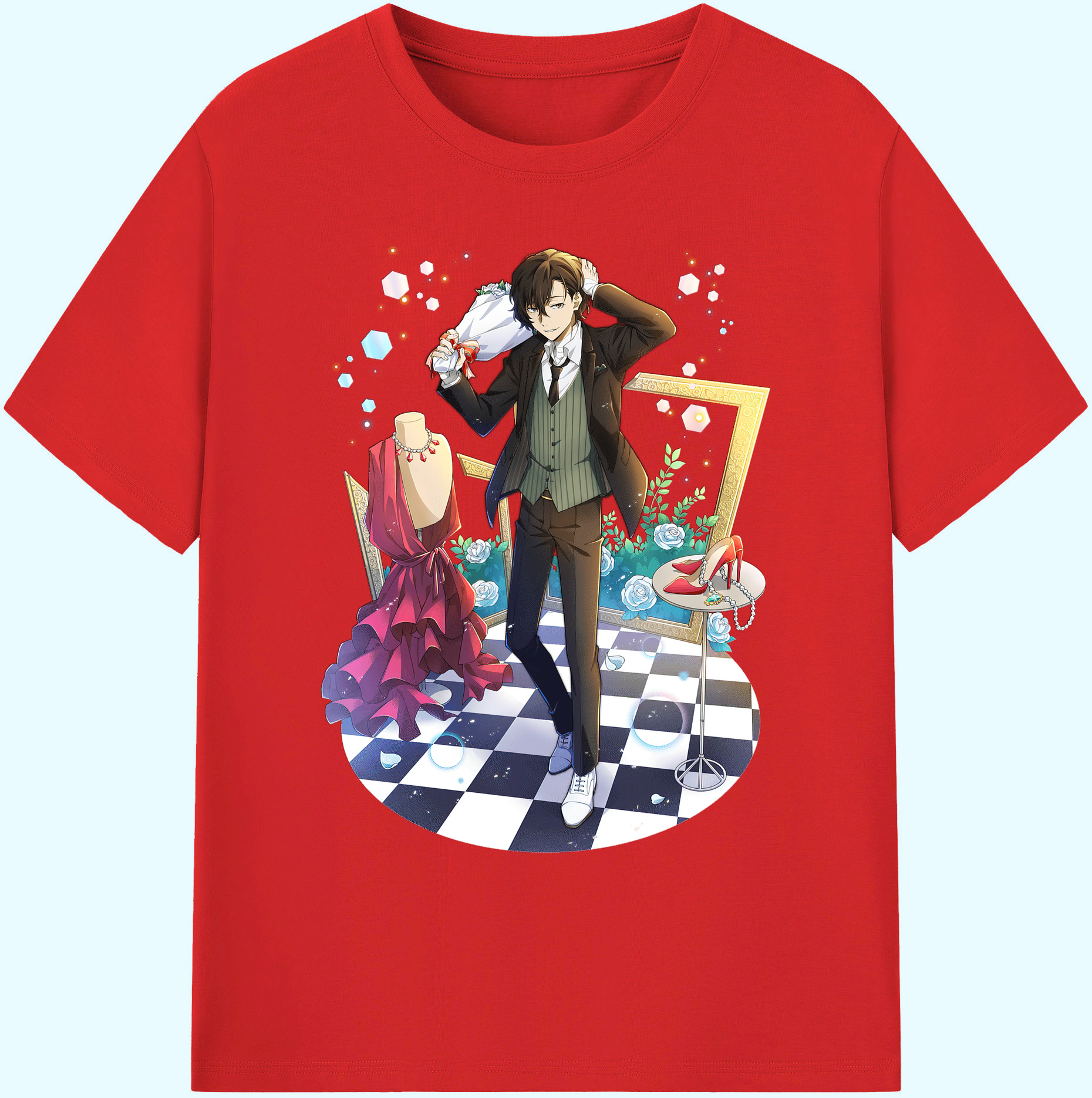 （画像用） 文豪ストレイドッグス Bungo Stray Dogs 綿100％ メンズ半袖Tシャツ｜肌触りやわらか＆通気性