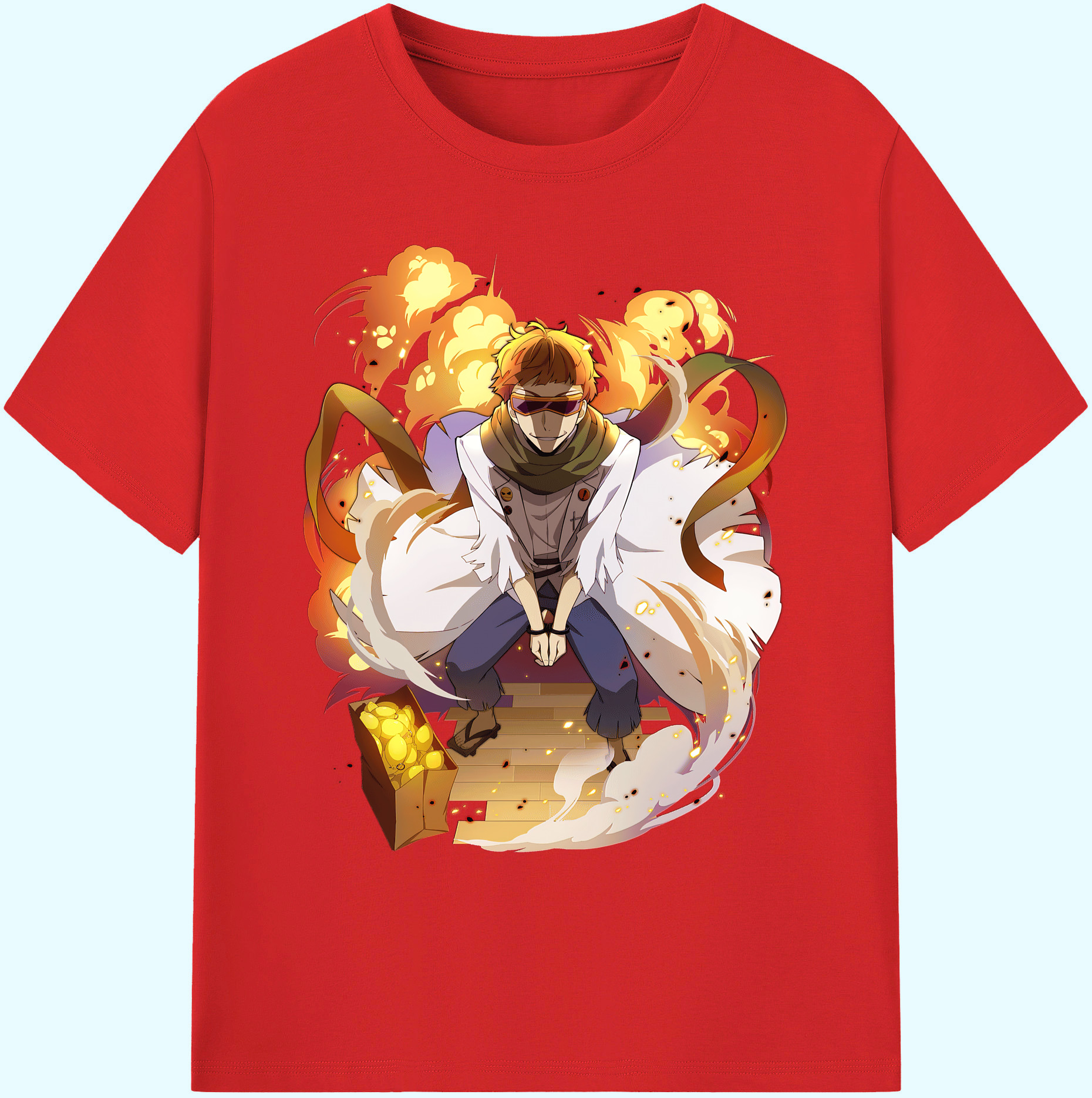 （画像用） 文豪ストレイドッグス Bungo Stray Dogs 綿100％ メンズ半袖Tシャツ｜肌触りやわらか＆通気性