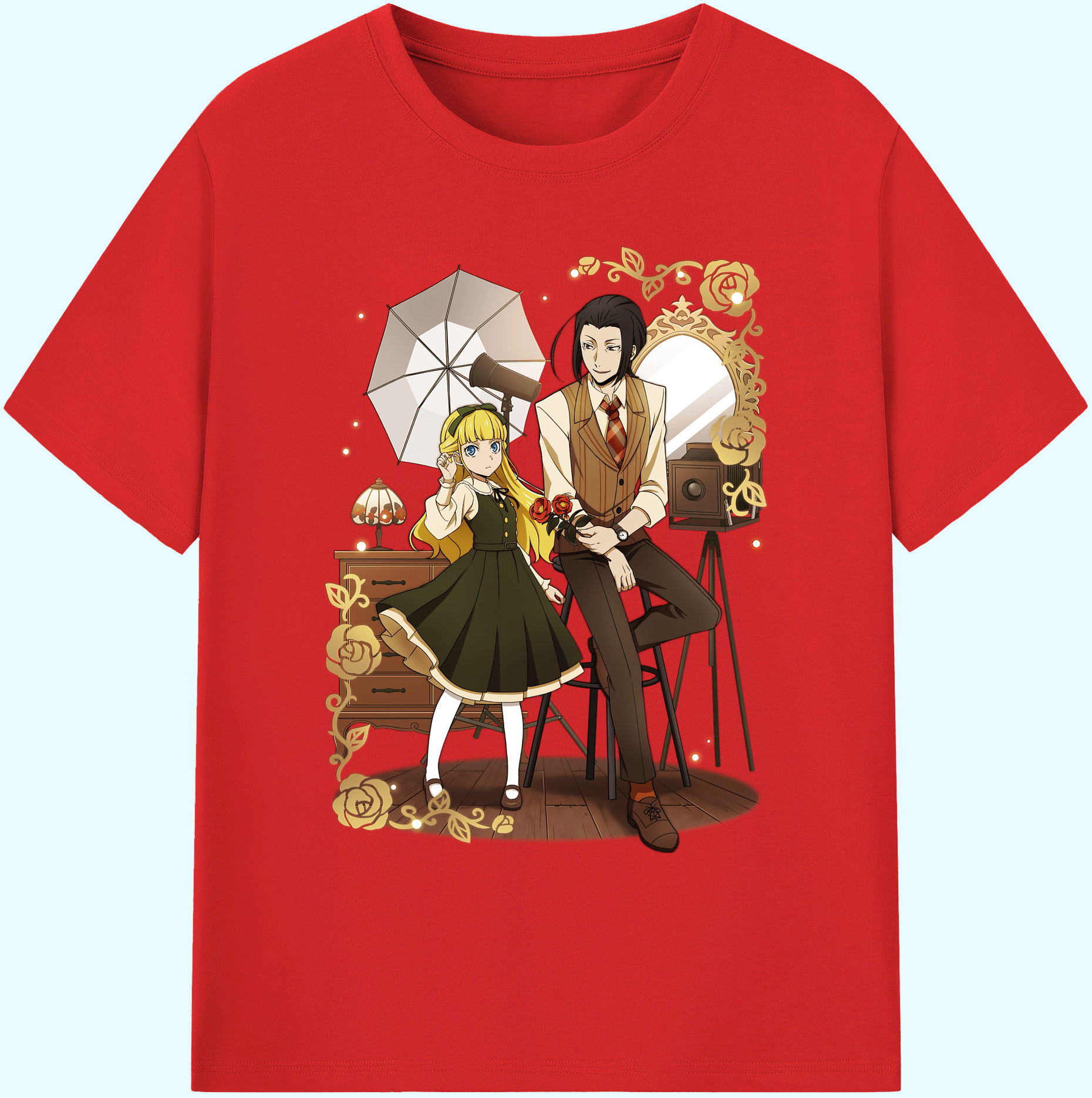 （画像用） 文豪ストレイドッグス Bungo Stray Dogs 綿100％ メンズ半袖Tシャツ｜肌触りやわらか＆通気性