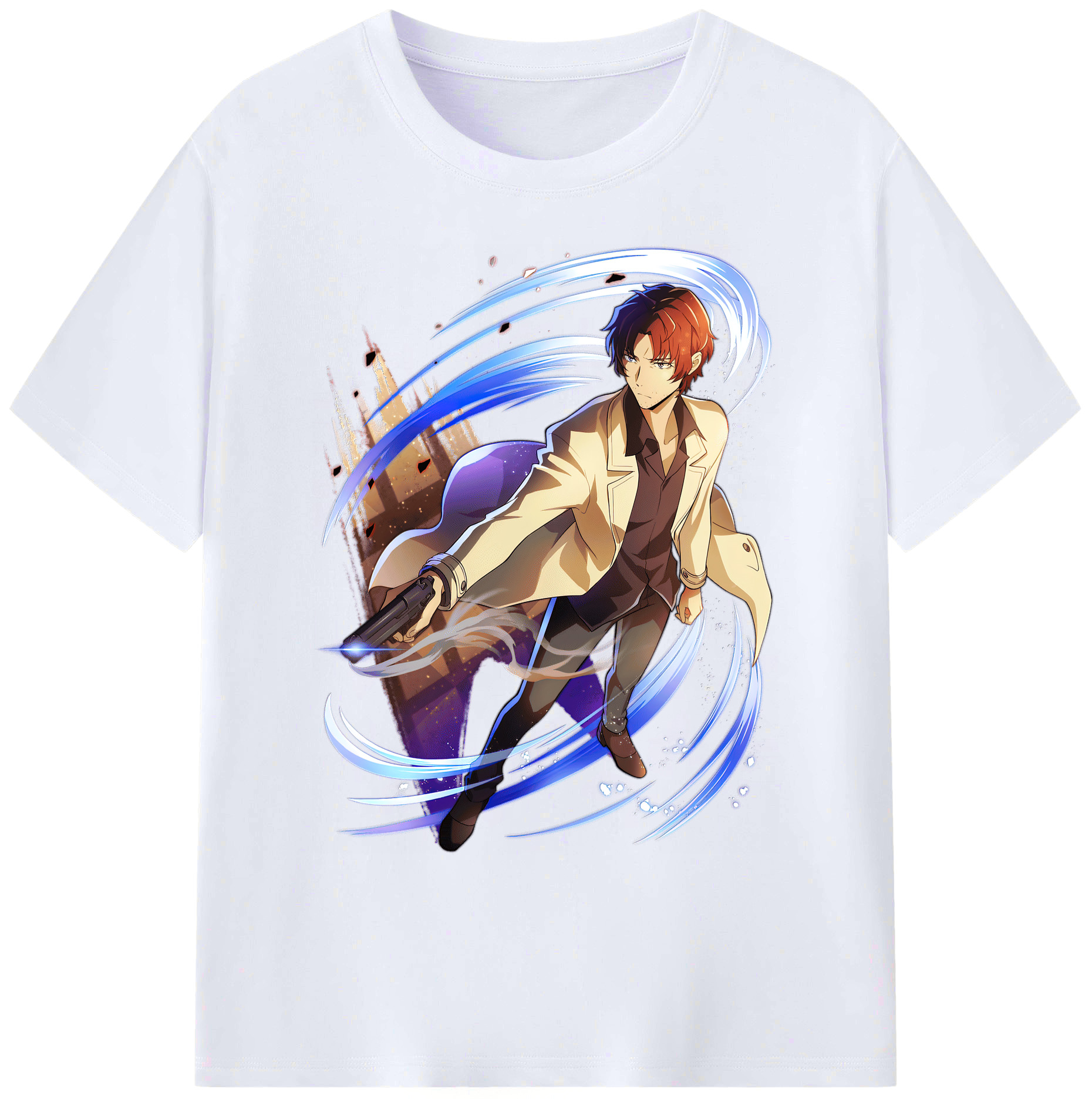 （画像用） 文豪ストレイドッグス Bungo Stray Dogs 綿100％ メンズ半袖Tシャツ｜肌触りやわらか＆通気性