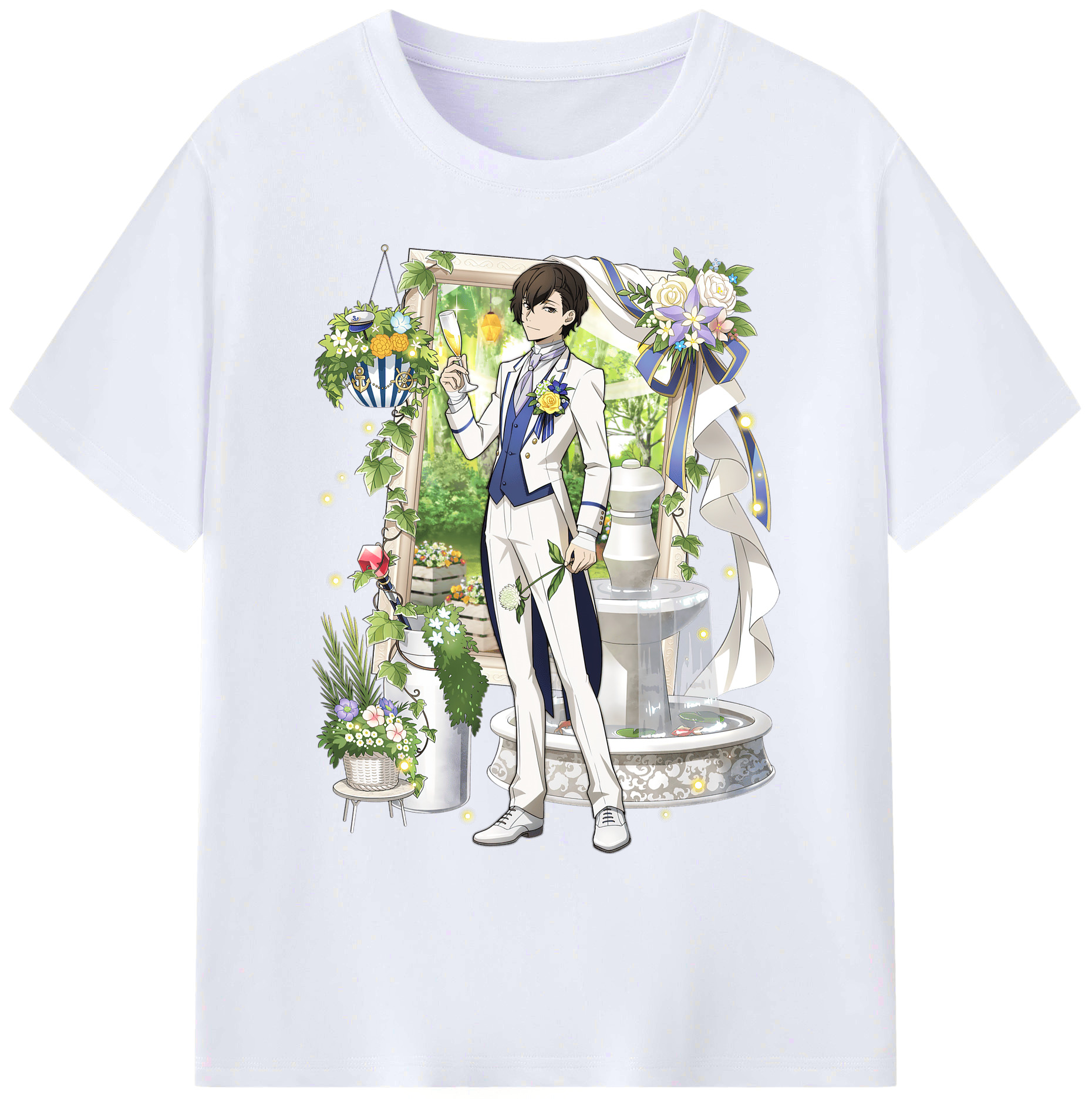 （画像用） 文豪ストレイドッグス Bungo Stray Dogs 綿100％ メンズ半袖Tシャツ｜肌触りやわらか＆通気性