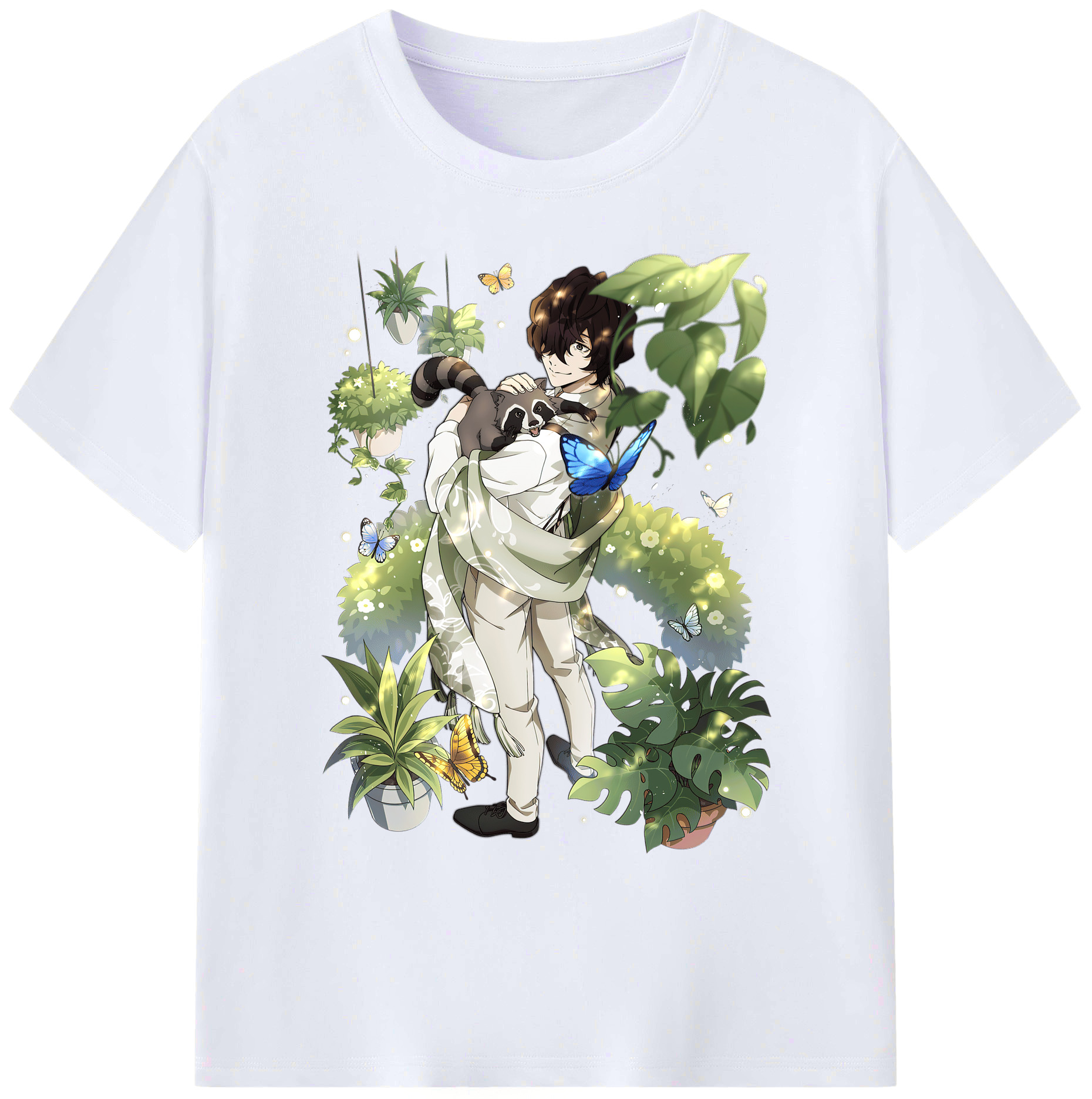 （画像用） 文豪ストレイドッグス Bungo Stray Dogs 綿100％ メンズ半袖Tシャツ｜肌触りやわらか＆通気性