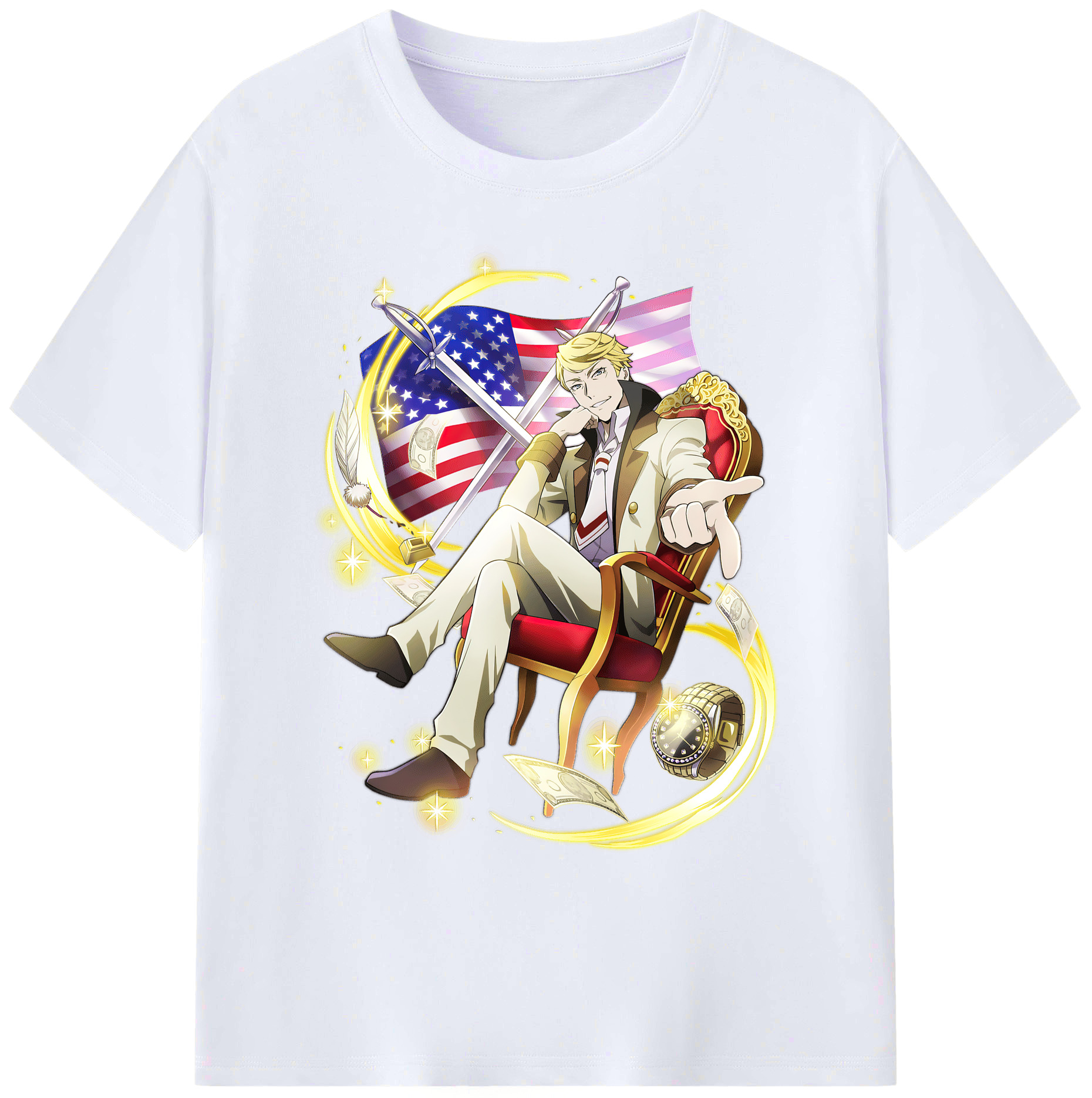 （画像用） 文豪ストレイドッグス Bungo Stray Dogs 綿100％ メンズ半袖Tシャツ｜肌触りやわらか＆通気性