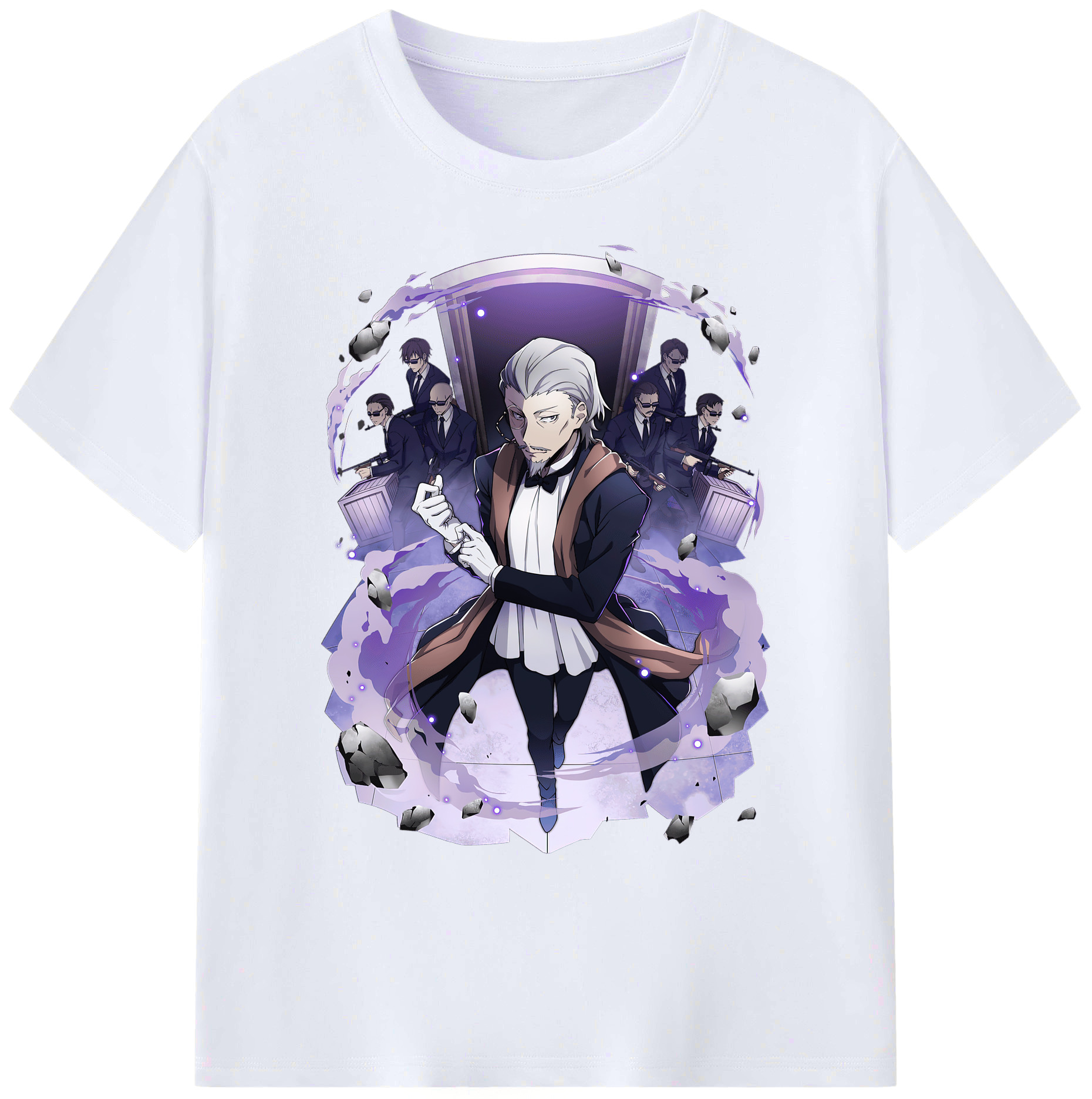 （画像用） 文豪ストレイドッグス Bungo Stray Dogs 綿100％ メンズ半袖Tシャツ｜肌触りやわらか＆通気性