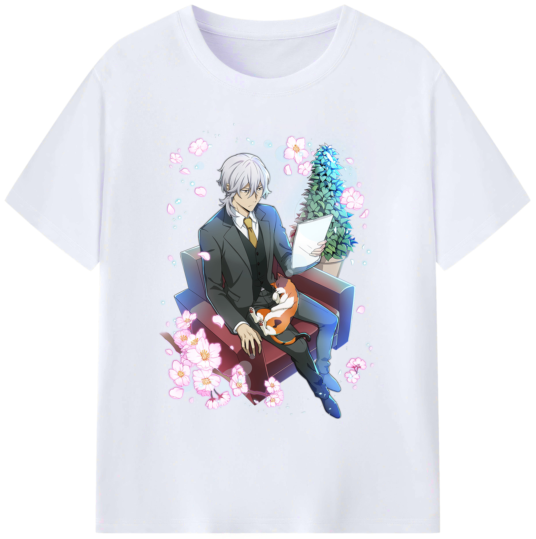 （画像用） 文豪ストレイドッグス Bungo Stray Dogs 綿100％ メンズ半袖Tシャツ｜肌触りやわらか＆通気性