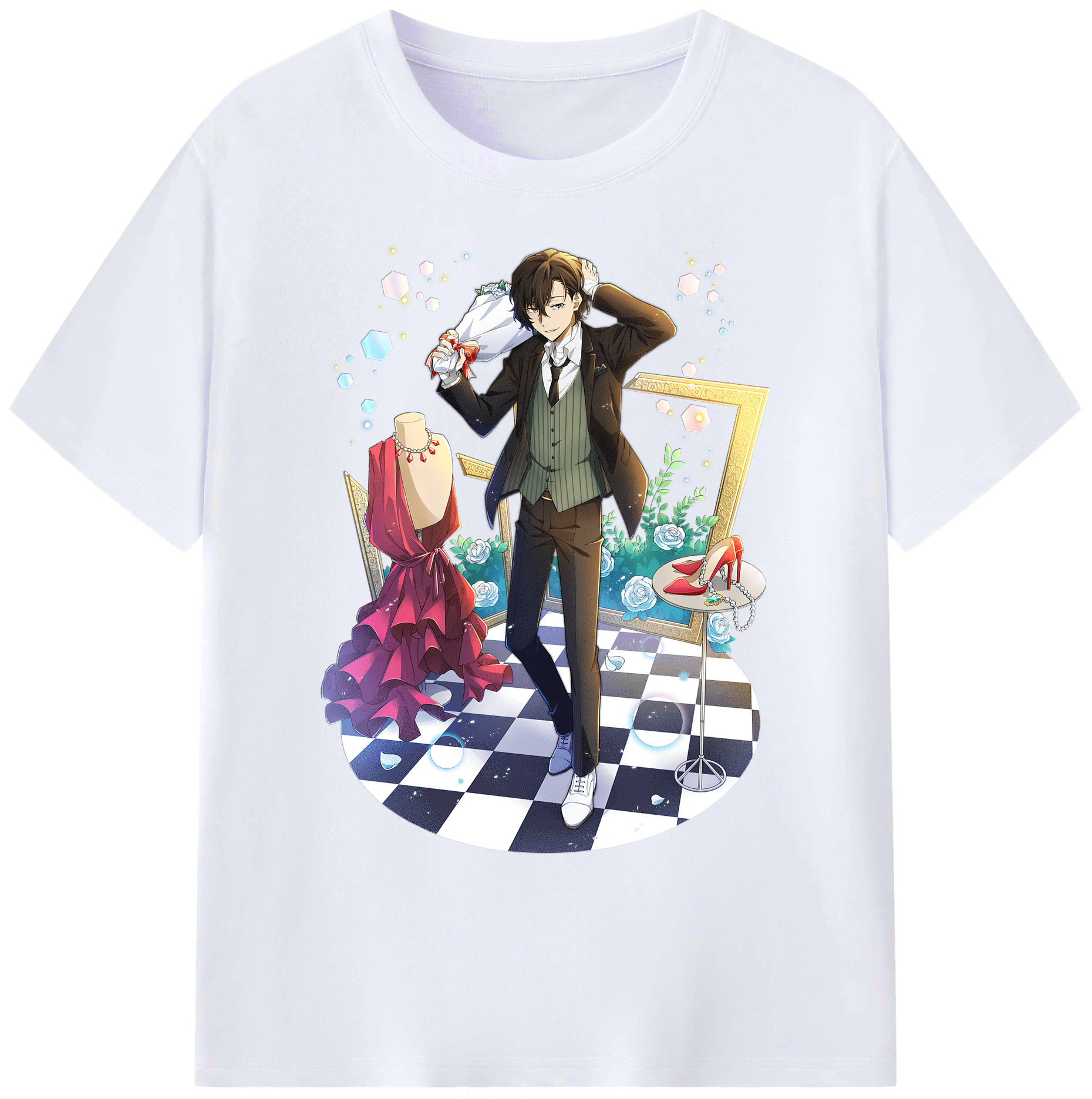 （画像用） 文豪ストレイドッグス Bungo Stray Dogs 綿100％ メンズ半袖Tシャツ｜肌触りやわらか＆通気性