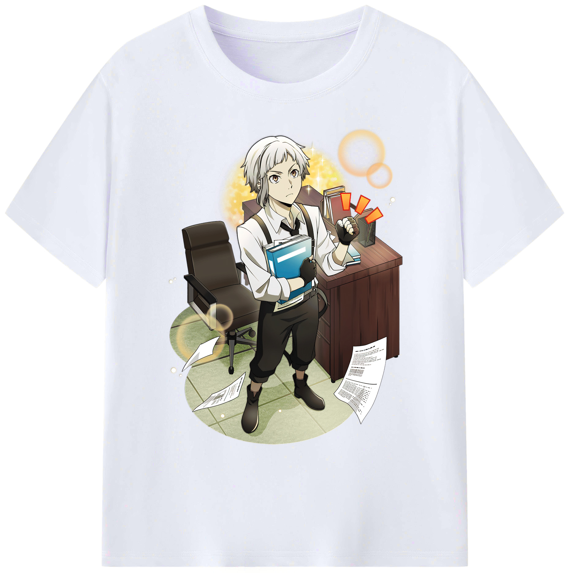 （画像用） 文豪ストレイドッグス Bungo Stray Dogs 綿100％ メンズ半袖Tシャツ｜肌触りやわらか＆通気性