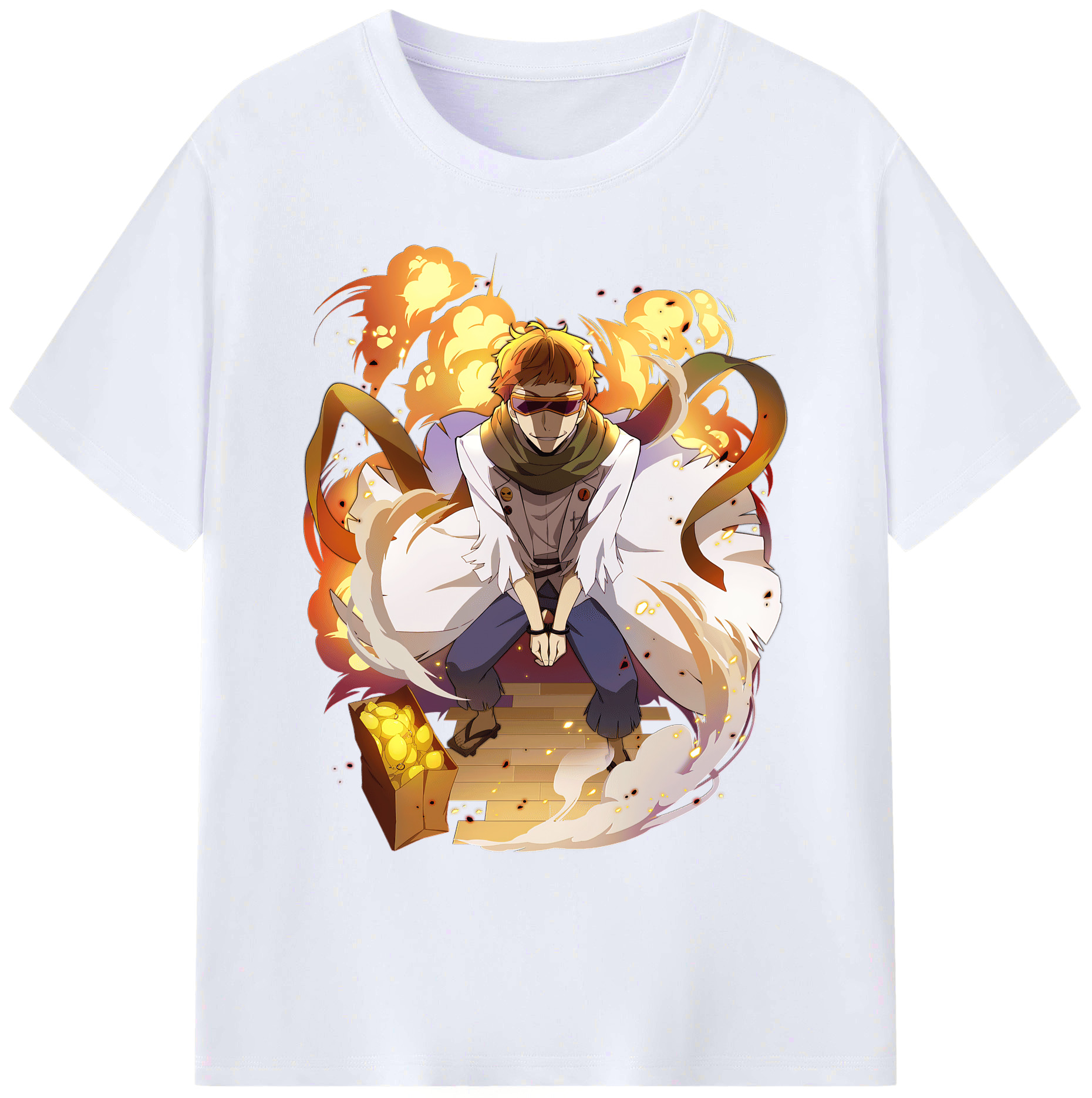 （画像用） 文豪ストレイドッグス Bungo Stray Dogs 綿100％ メンズ半袖Tシャツ｜肌触りやわらか＆通気性