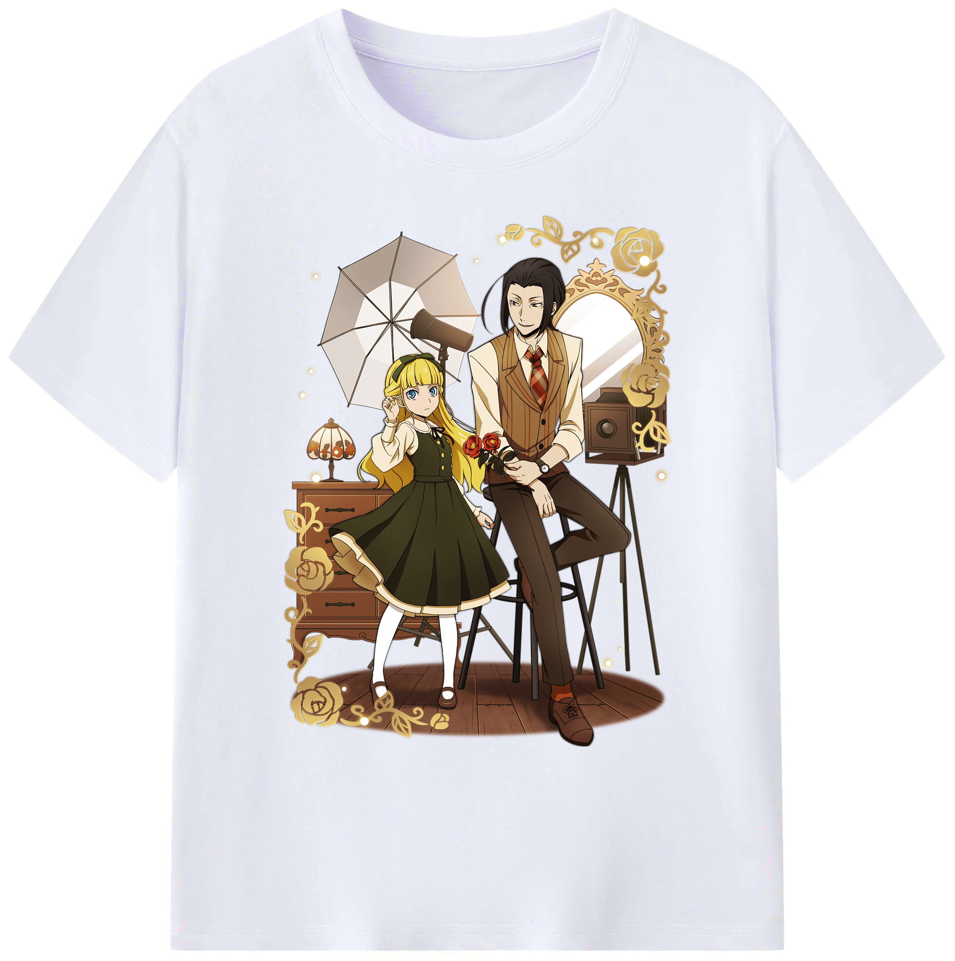 （画像用） 文豪ストレイドッグス Bungo Stray Dogs 綿100％ メンズ半袖Tシャツ｜肌触りやわらか＆通気性