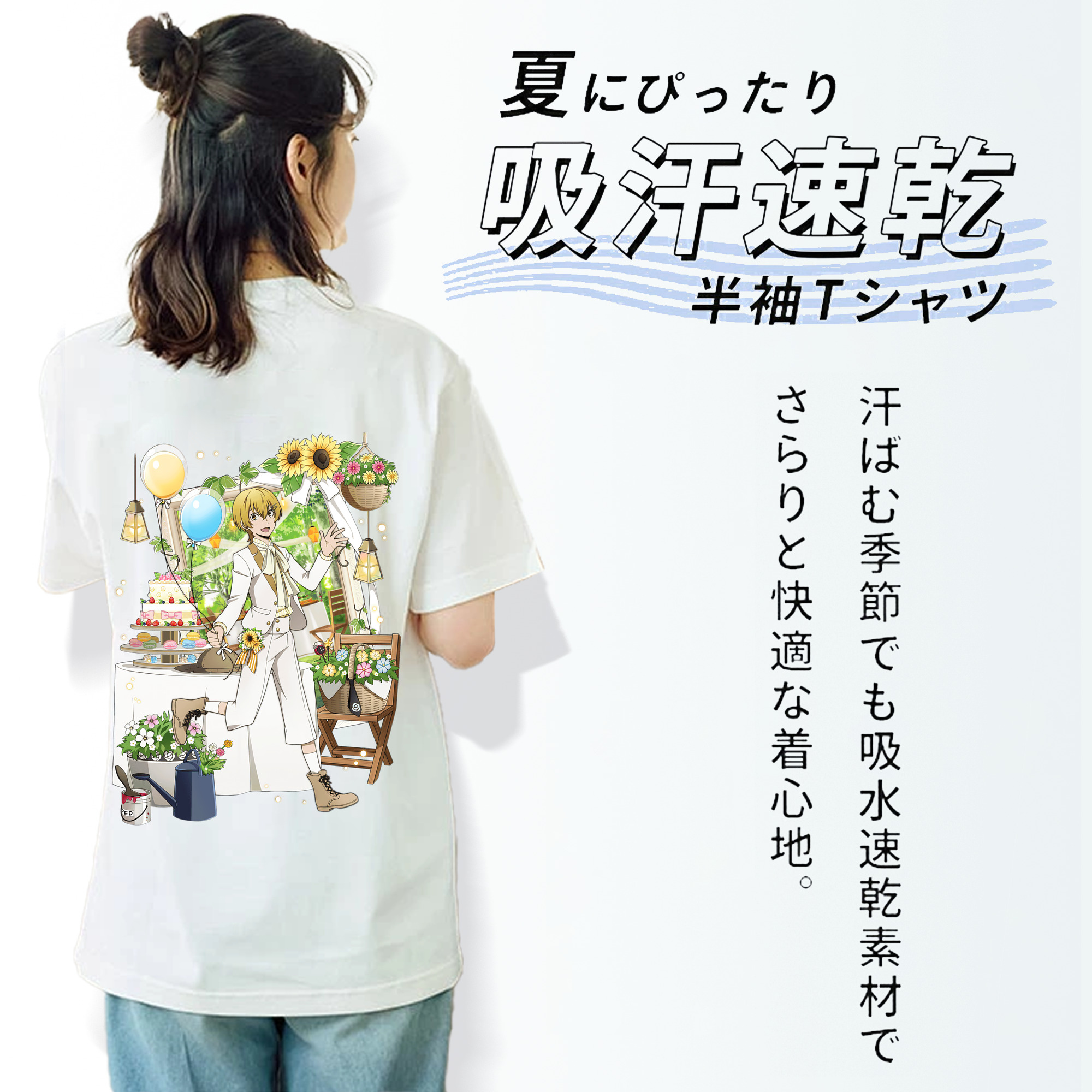 文豪ストレイドッグス Bungo Stray Dogs レディース半袖Tシャツ(バックプリント)