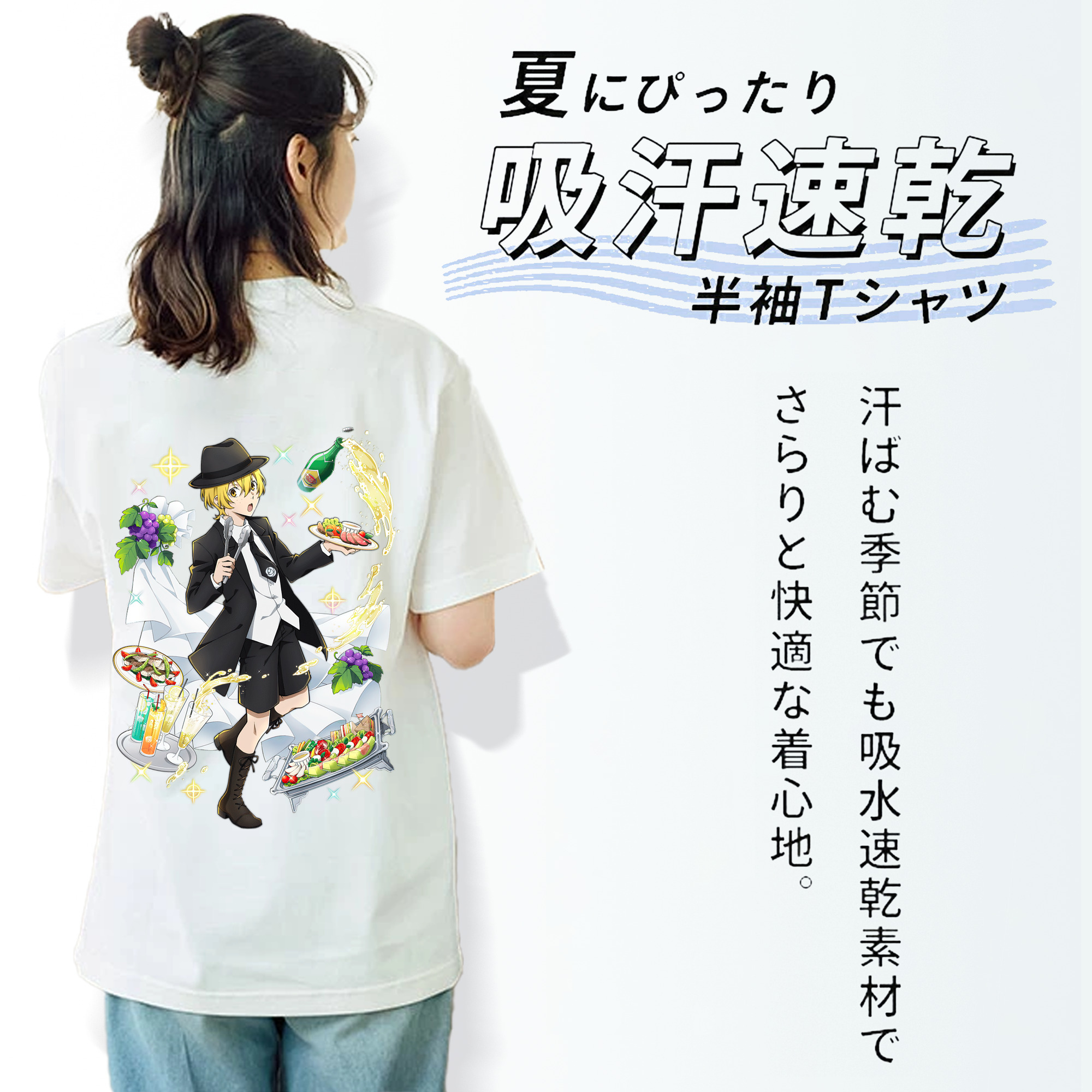 文豪ストレイドッグス Bungo Stray Dogs レディース半袖Tシャツ(バックプリント)