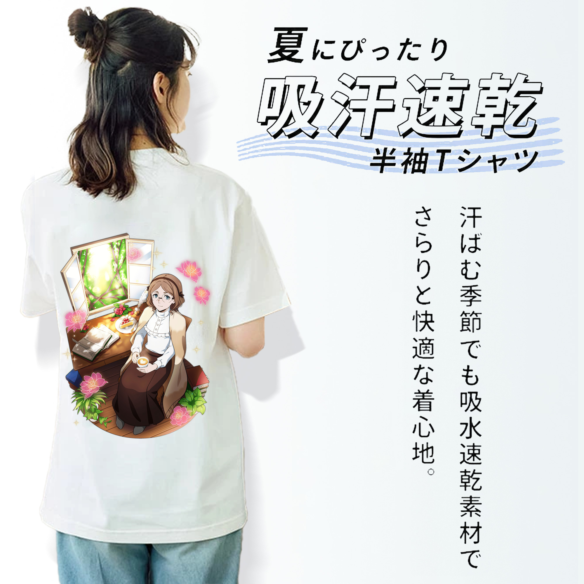 文豪ストレイドッグス Bungo Stray Dogs レディース半袖Tシャツ(バックプリント)