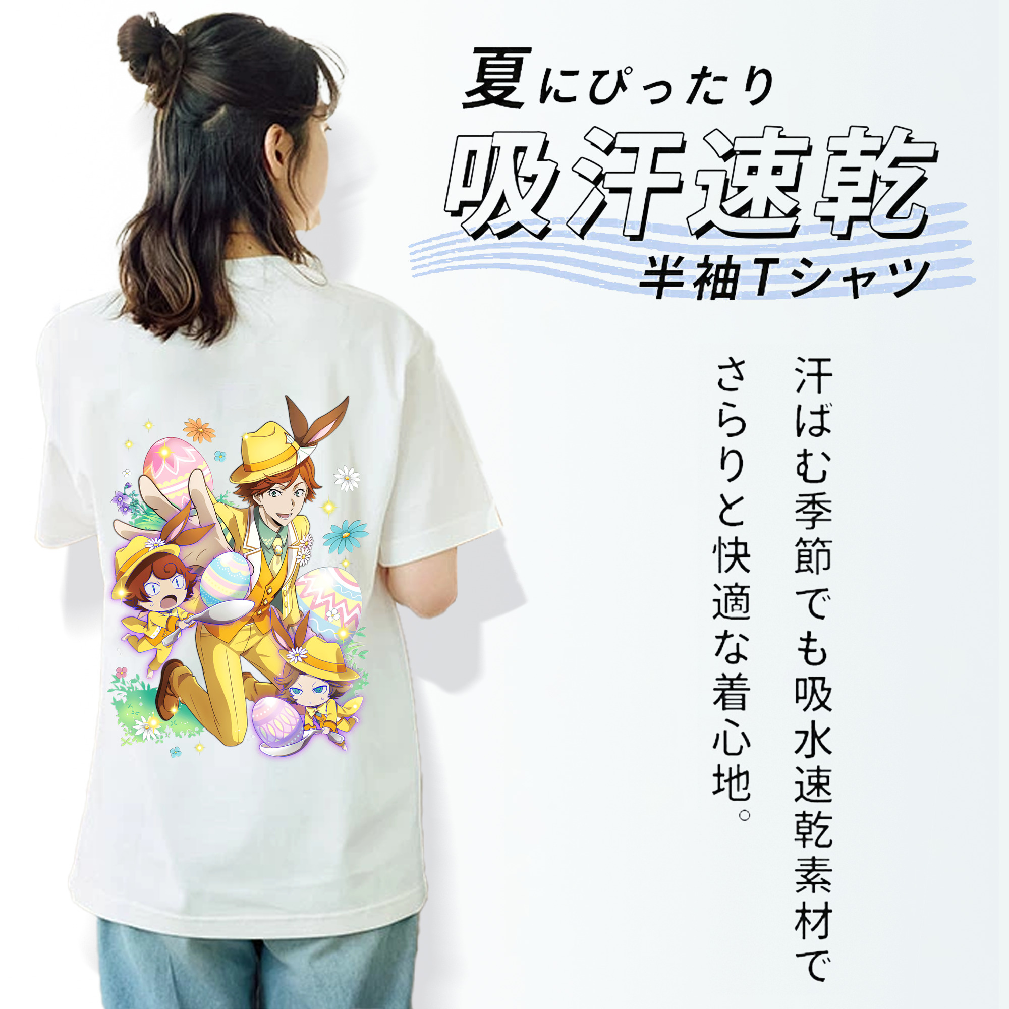 文豪ストレイドッグス Bungo Stray Dogs レディース半袖Tシャツ(バックプリント)