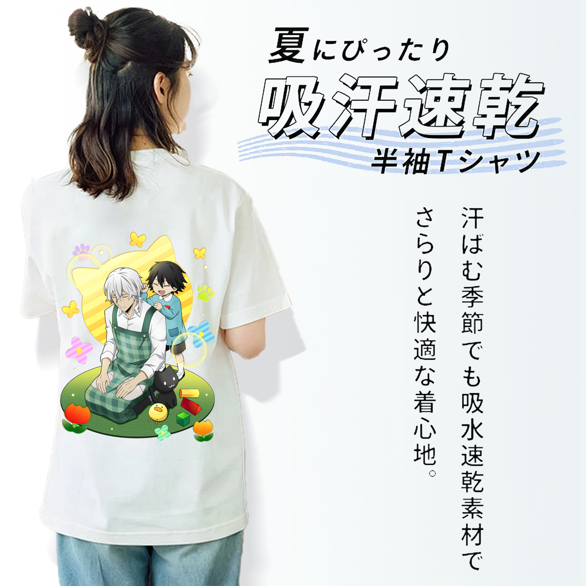 文豪ストレイドッグス Bungo Stray Dogs レディース半袖Tシャツ(バックプリント)
