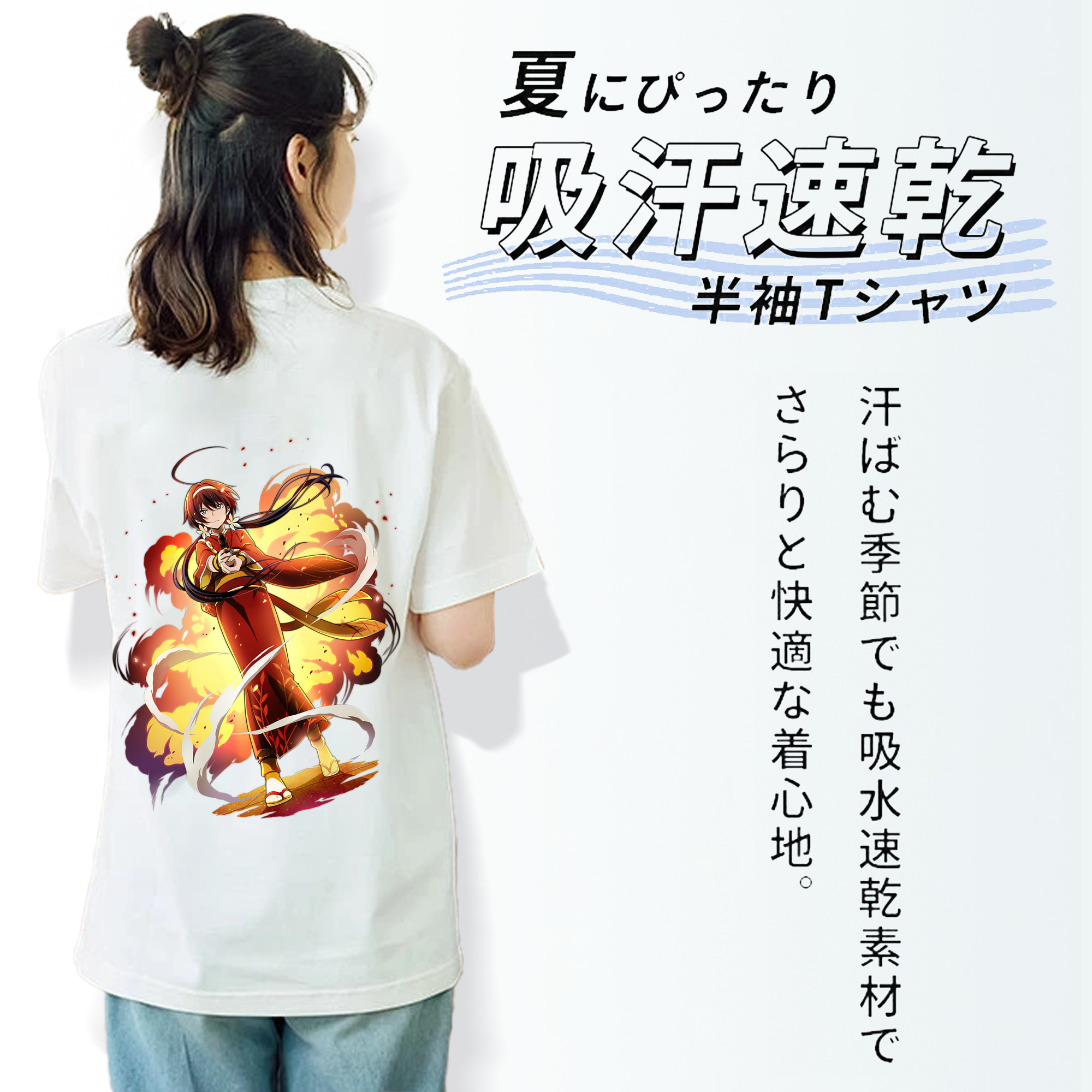 文豪ストレイドッグス Bungo Stray Dogs レディース半袖Tシャツ(バックプリント)