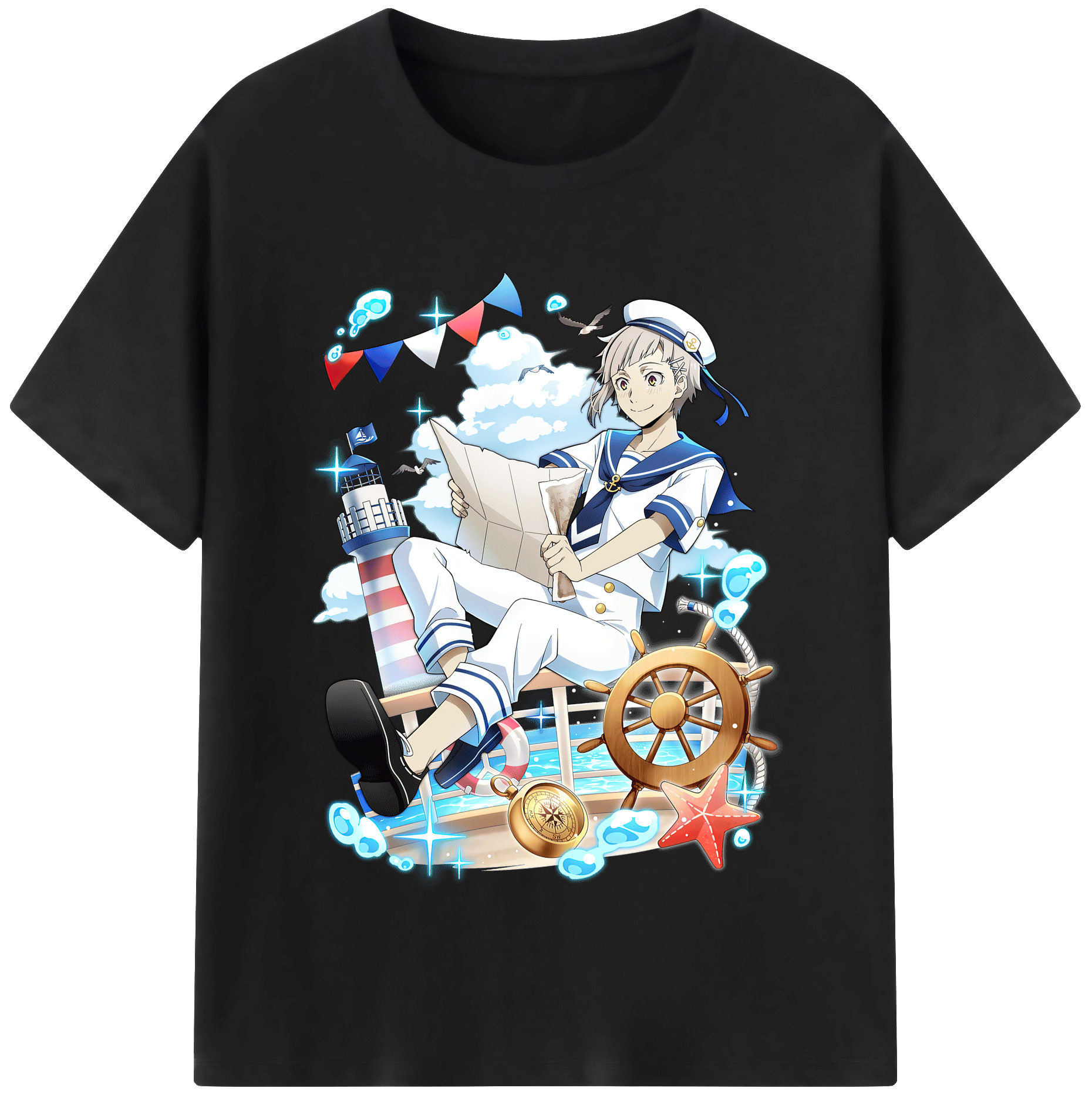 （画像用） 文豪ストレイドッグス Bungo Stray Dogs レディースカジュアルプリントTシャツ（綿100％）