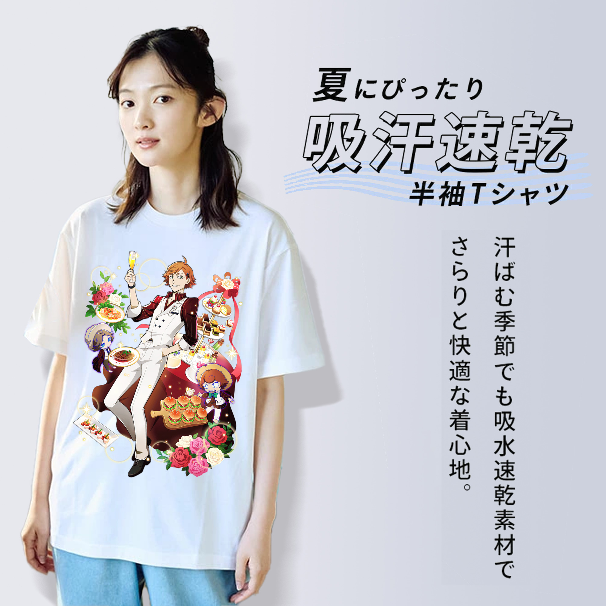 文豪ストレイドッグス Bungo Stray Dogs レディースカジュアルプリントTシャツ（綿100％）
