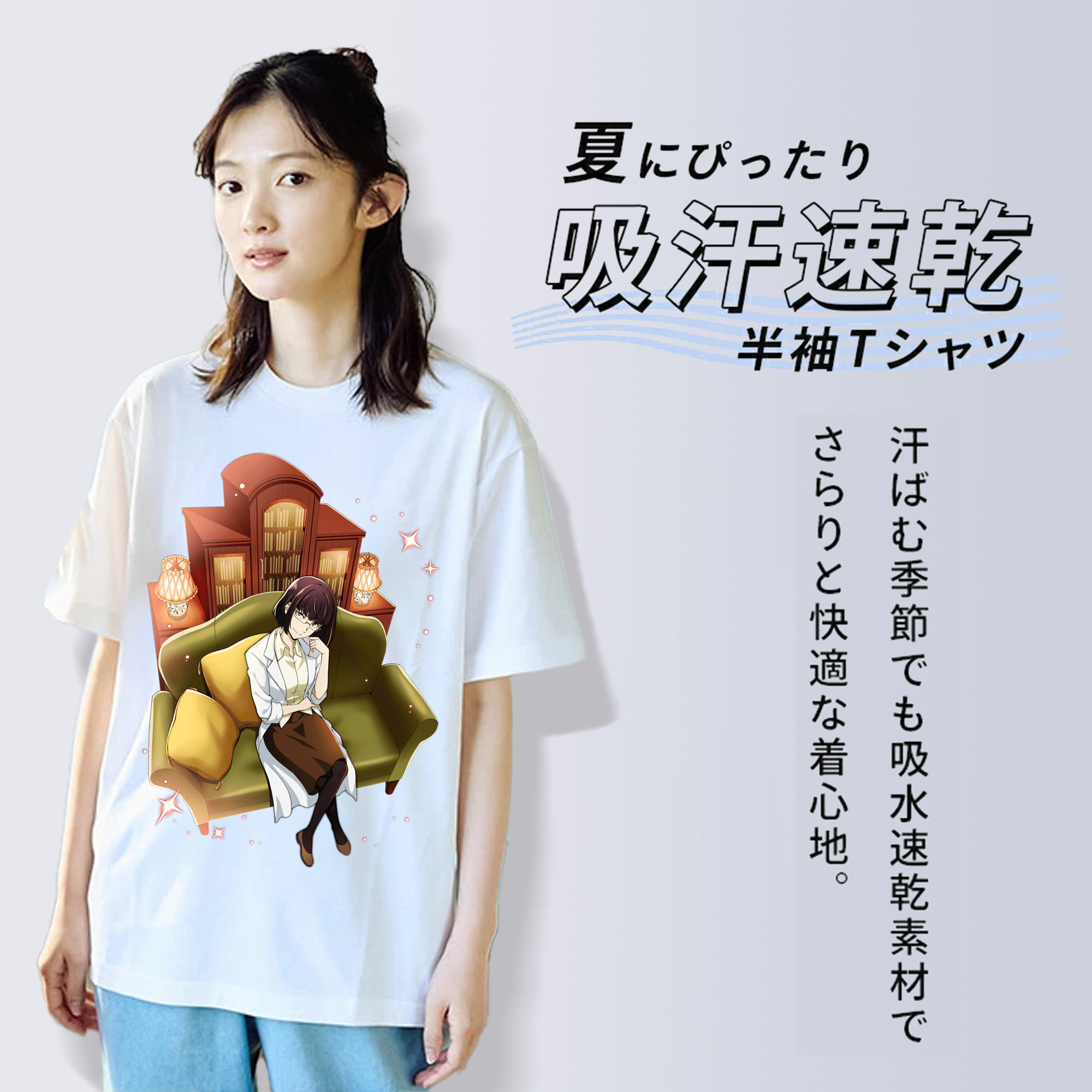 文豪ストレイドッグス Bungo Stray Dogs レディースカジュアルプリントTシャツ（綿100％）