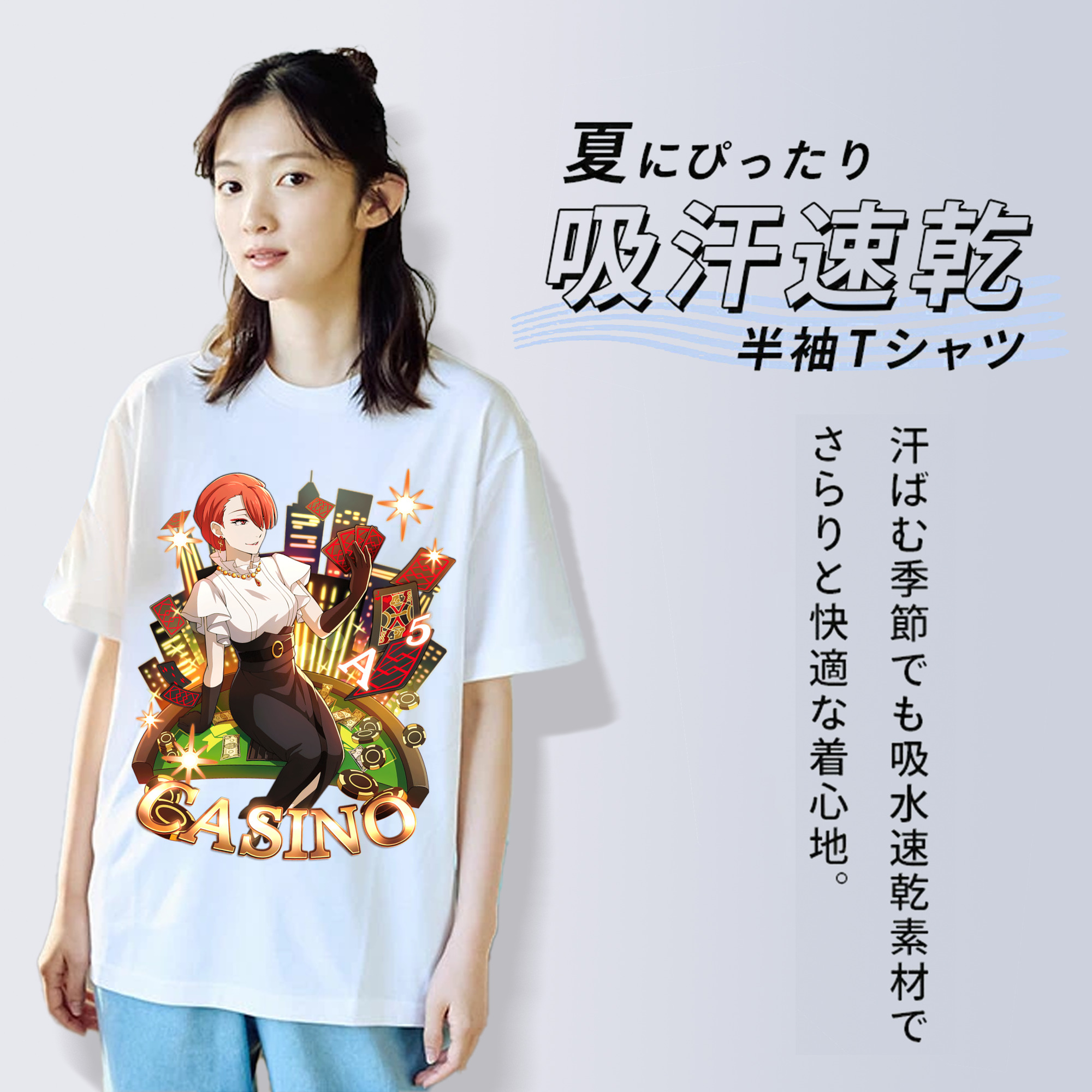 文豪ストレイドッグス Bungo Stray Dogs レディースカジュアルプリントTシャツ（綿100％）