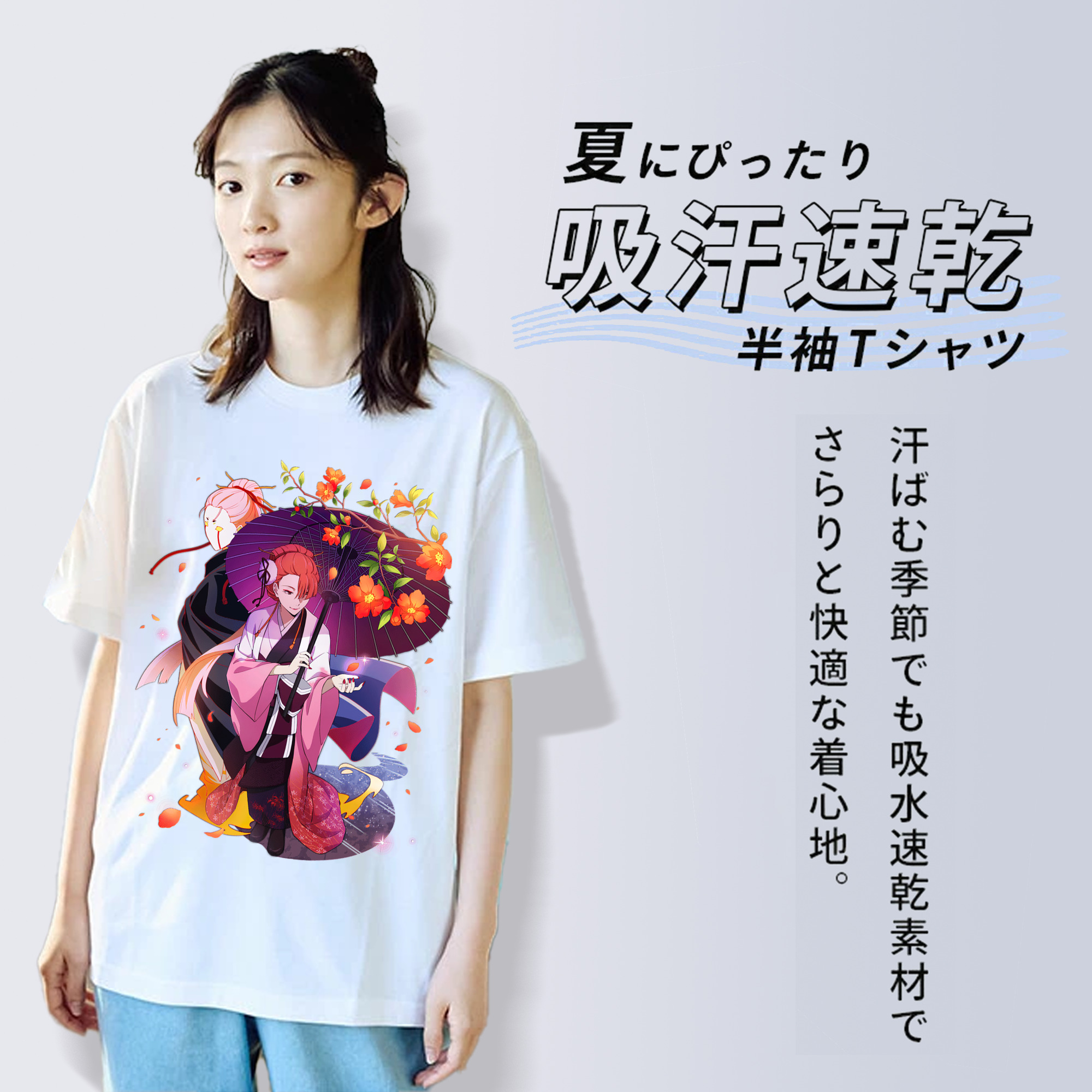 文豪ストレイドッグス Bungo Stray Dogs レディースカジュアルプリントTシャツ（綿100％）