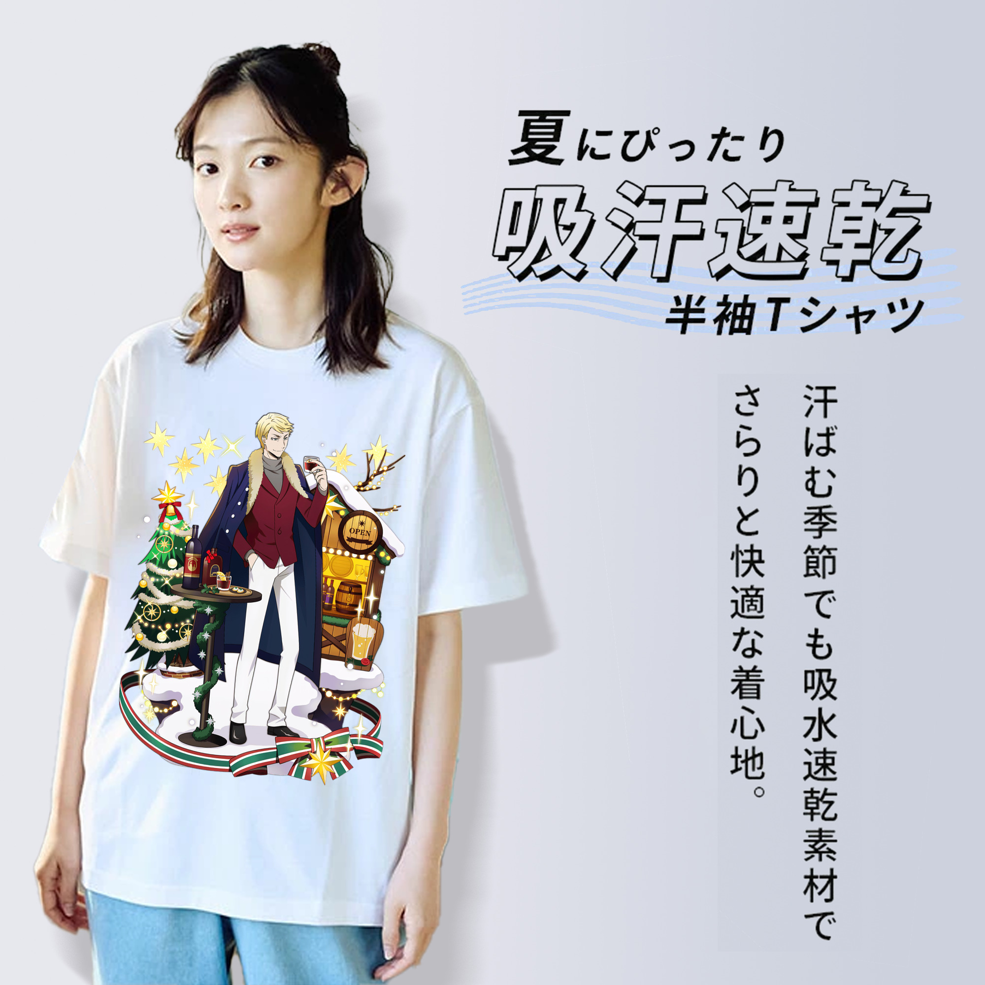 文豪ストレイドッグス Bungo Stray Dogs レディースカジュアルプリントTシャツ（綿100％）