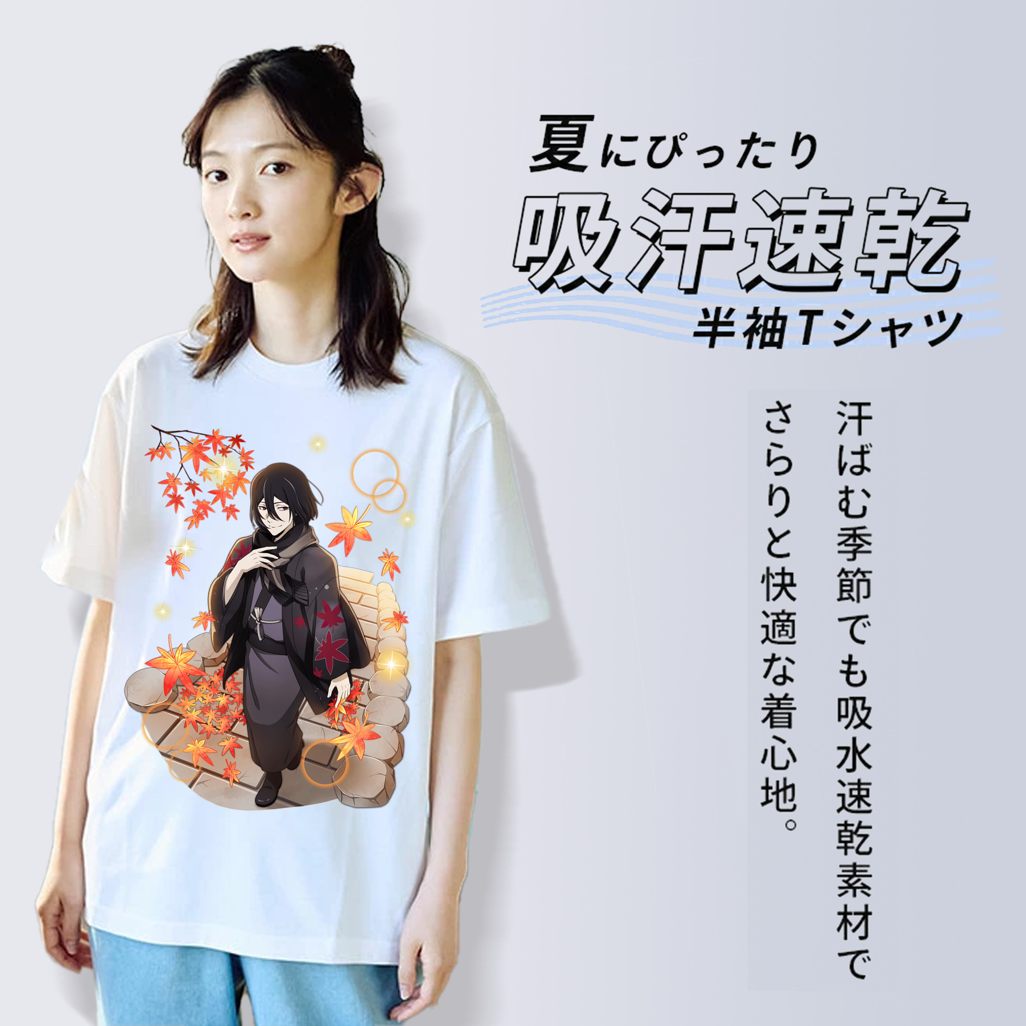 文豪ストレイドッグス Bungo Stray Dogs レディースカジュアルプリントTシャツ（綿100％）