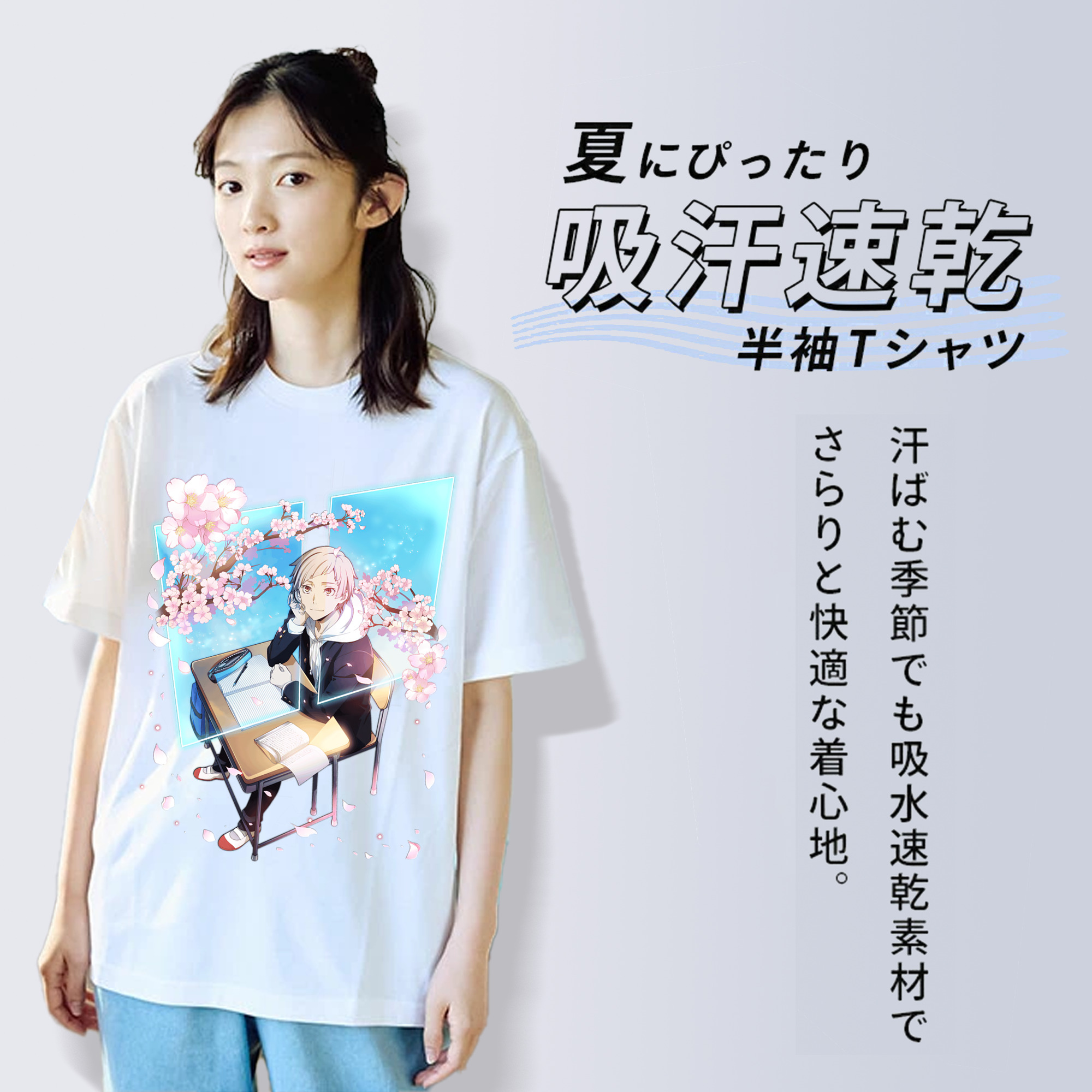 文豪ストレイドッグス Bungo Stray Dogs レディースカジュアルプリントTシャツ（綿100％）