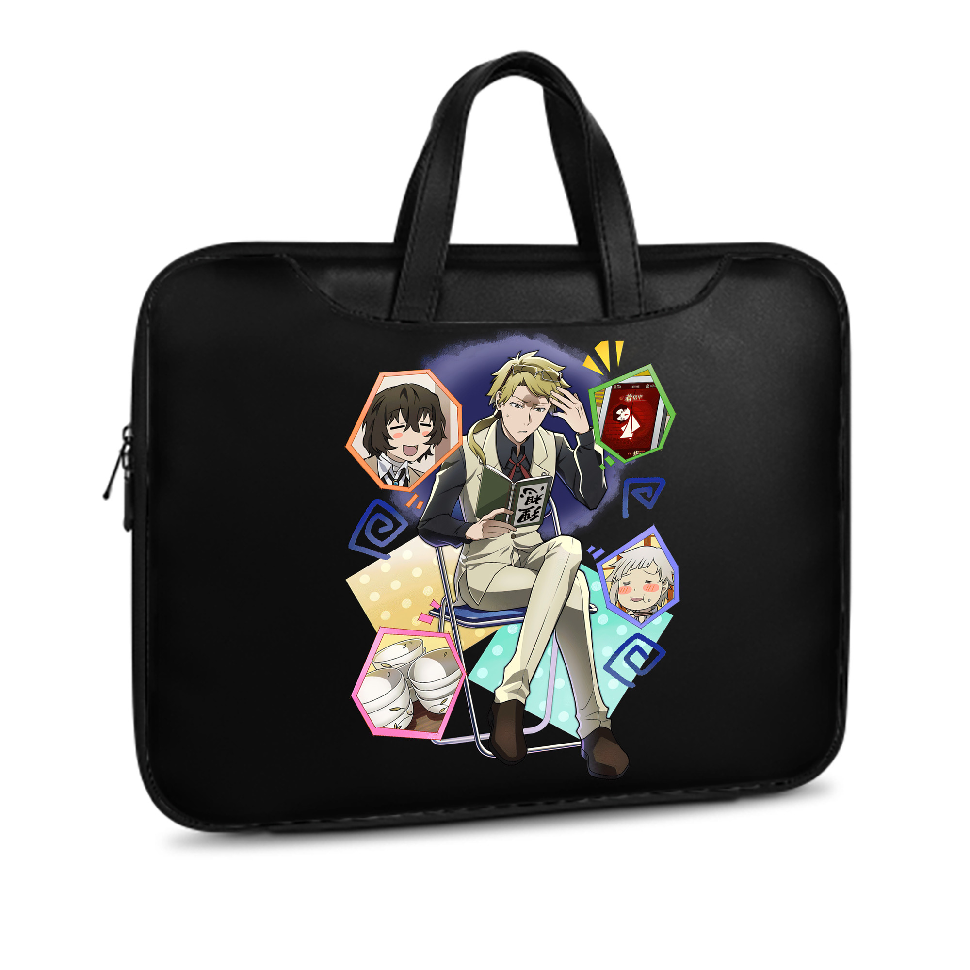 （画像用） 文豪ストレイドッグス Bungo Stray Dogs レザーラップトップバッグ　ノートパソコンケース