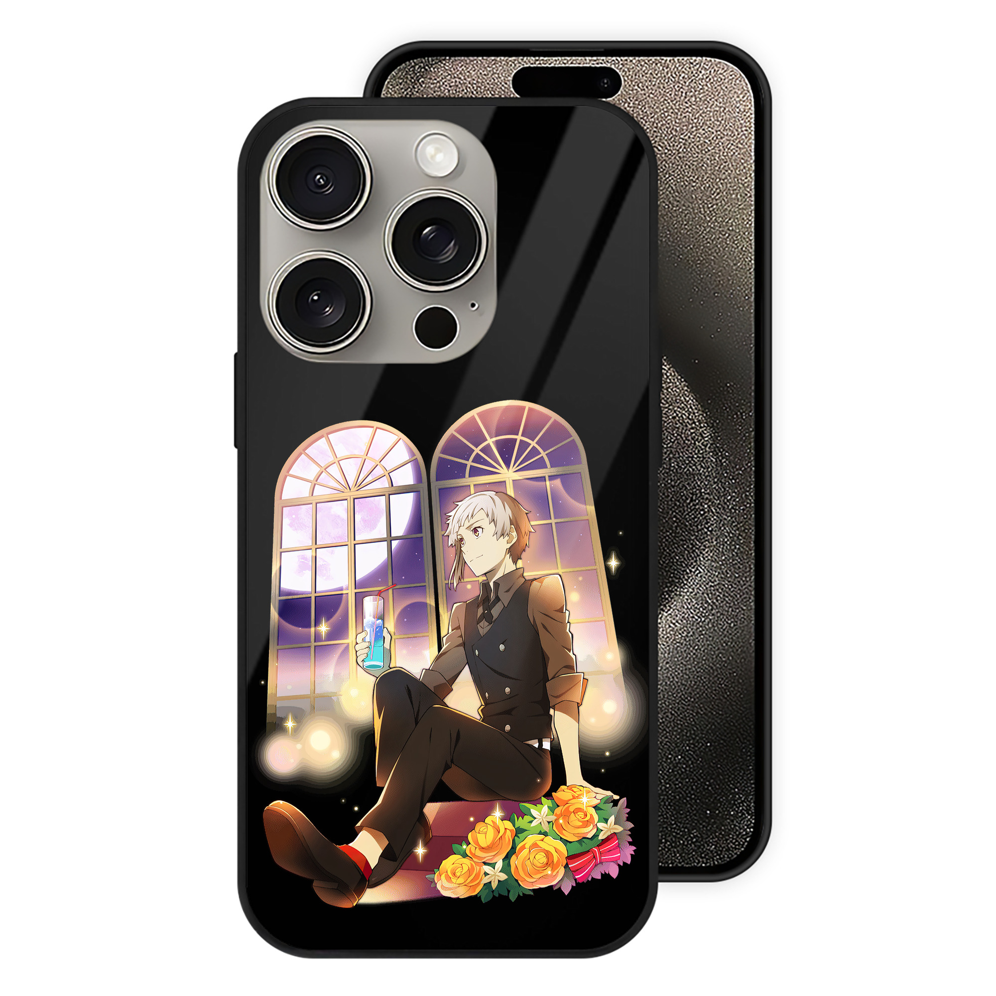 （画像用） 文豪ストレイドッグス Bungo Stray Dogs 【iPhone15Pro対応】スマホケース 耐衝撃＆黄変防止 背面ガラス