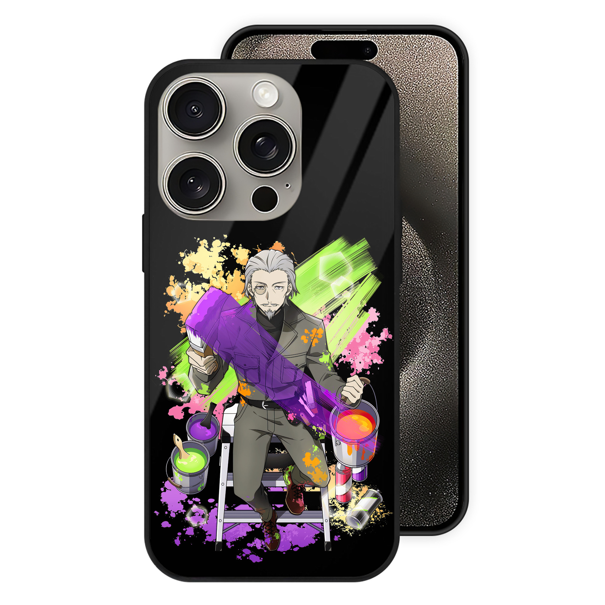 （画像用） 文豪ストレイドッグス Bungo Stray Dogs 【iPhone15Pro対応】スマホケース 耐衝撃＆黄変防止 背面ガラス